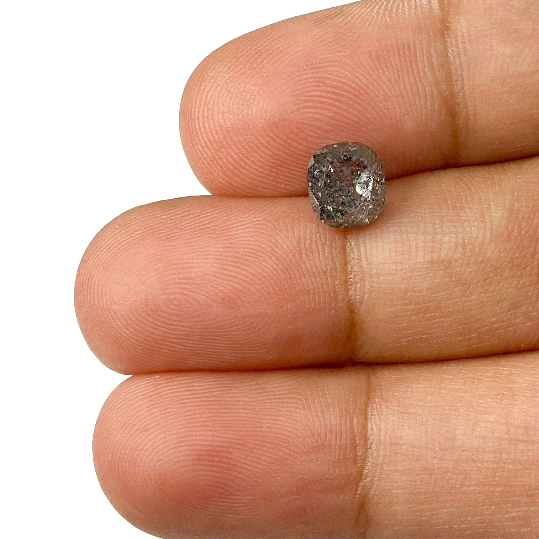 1.57ct | Salt & Pepper Cushion Shape Brilliant Cut Diamond - Image 3
