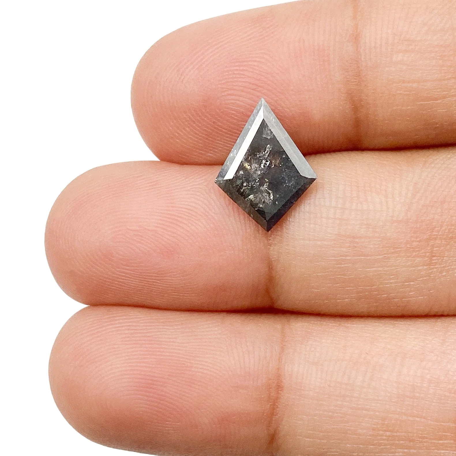 1.64ct | Salt & Pepper Kite Shape Rose Cut Diamond - Image 3