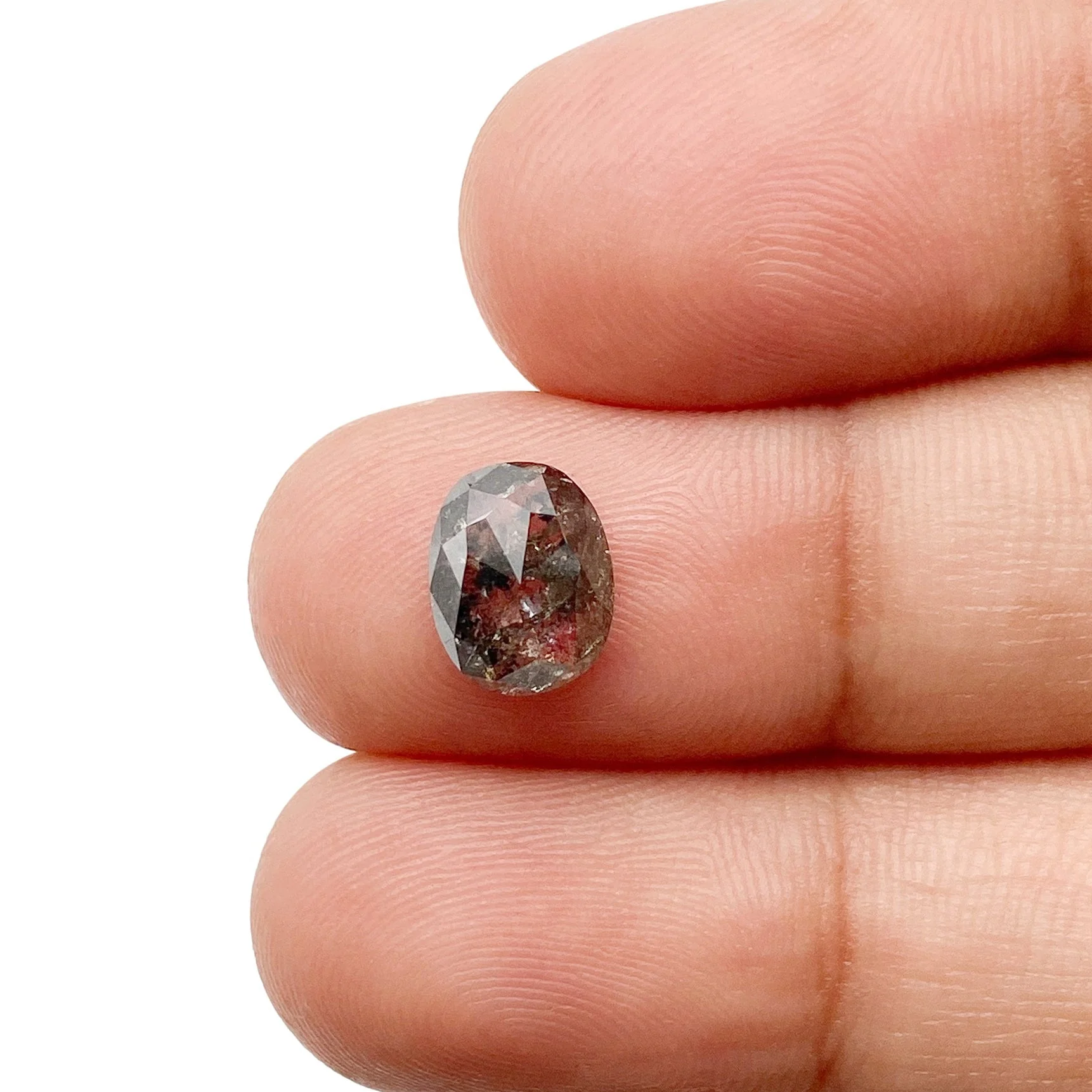 1.66ct | Salt & Pepper Cushion Shape Rose Cut Diamond - Image 2