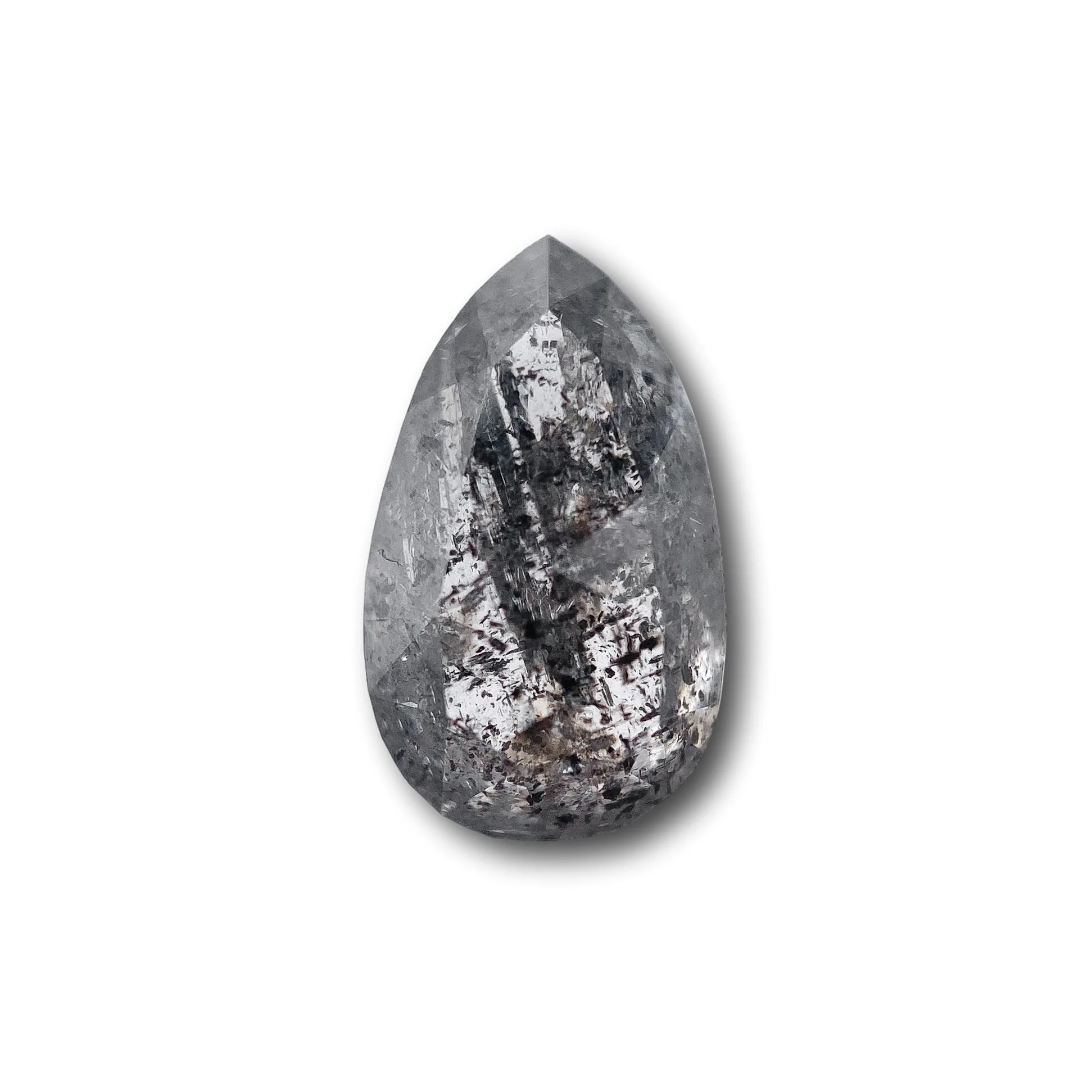 1.76ct | Salt & Pepper Pear Shape Rose Cut Diamond