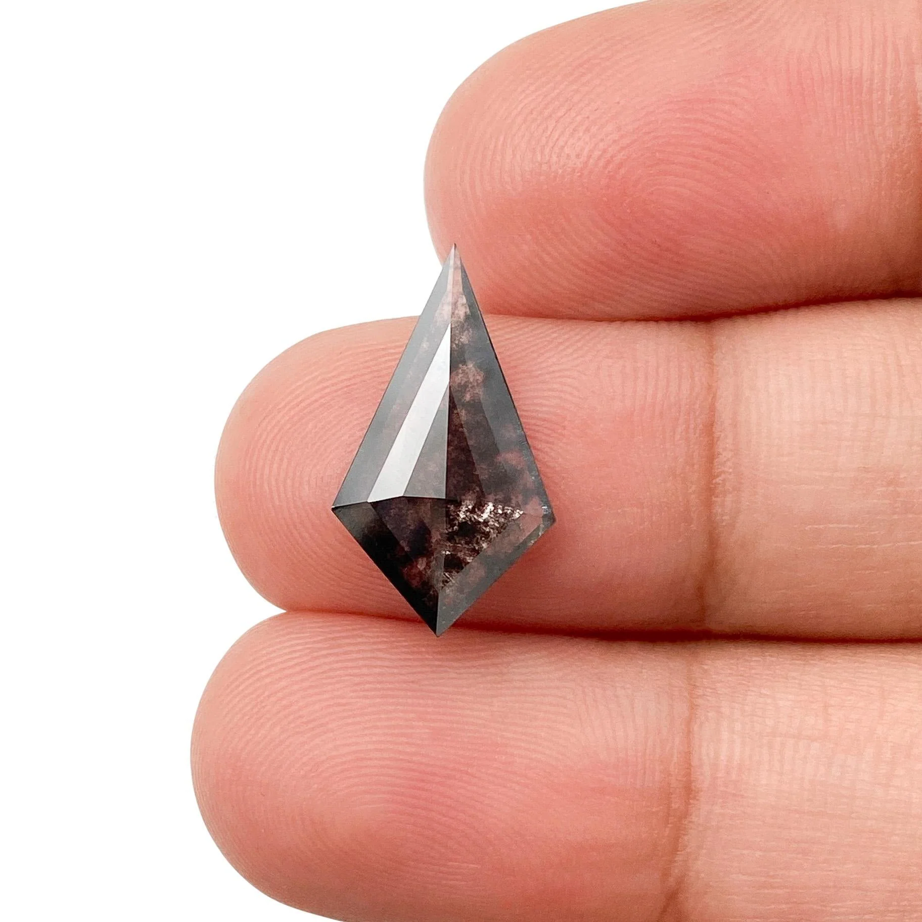 1.80ct | Salt & Pepper Kite Shape Step Cut Lab Diamond - Image 2