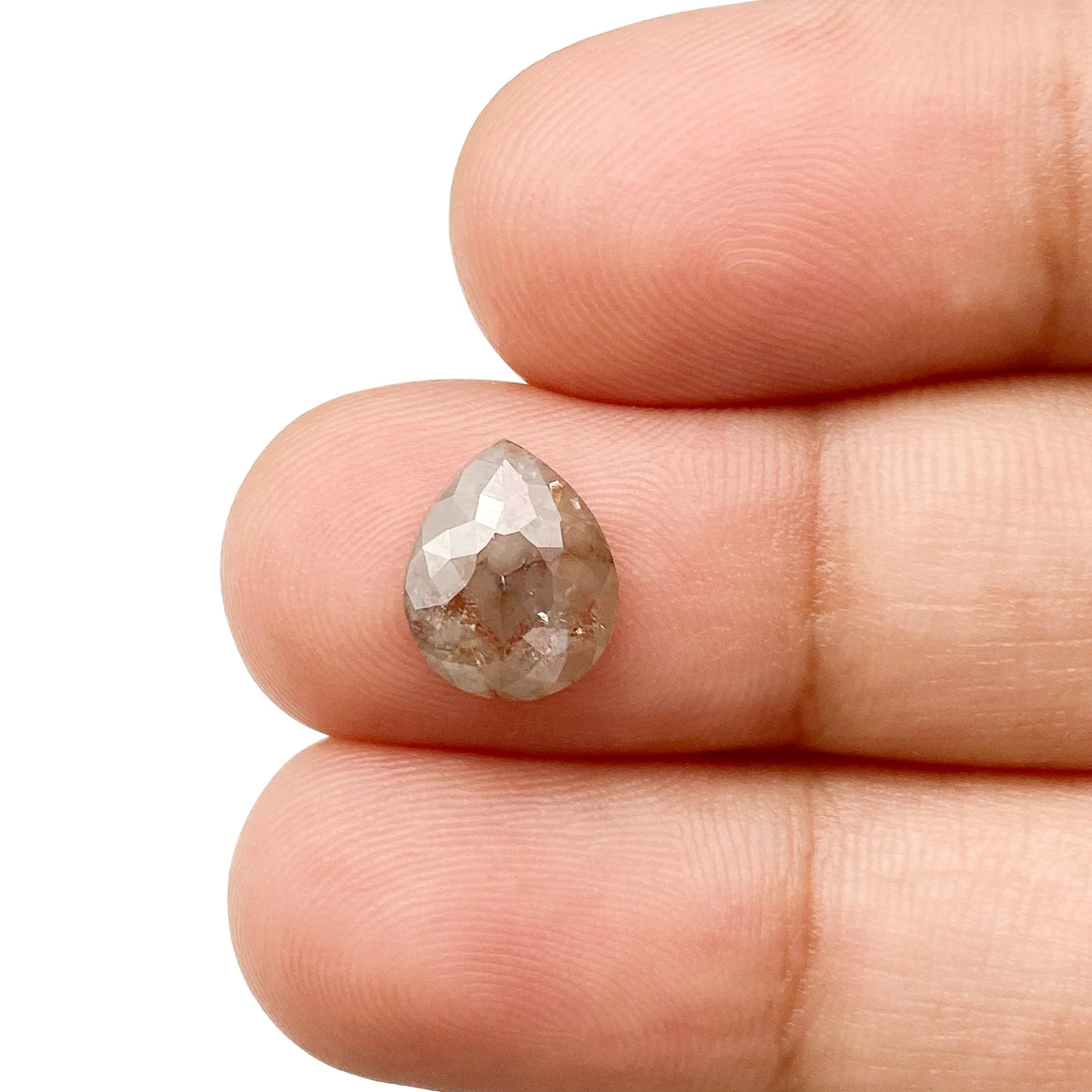 1.81ct | Rustic Whitish Red Pear Shape Rose Cut Diamond - Image 3