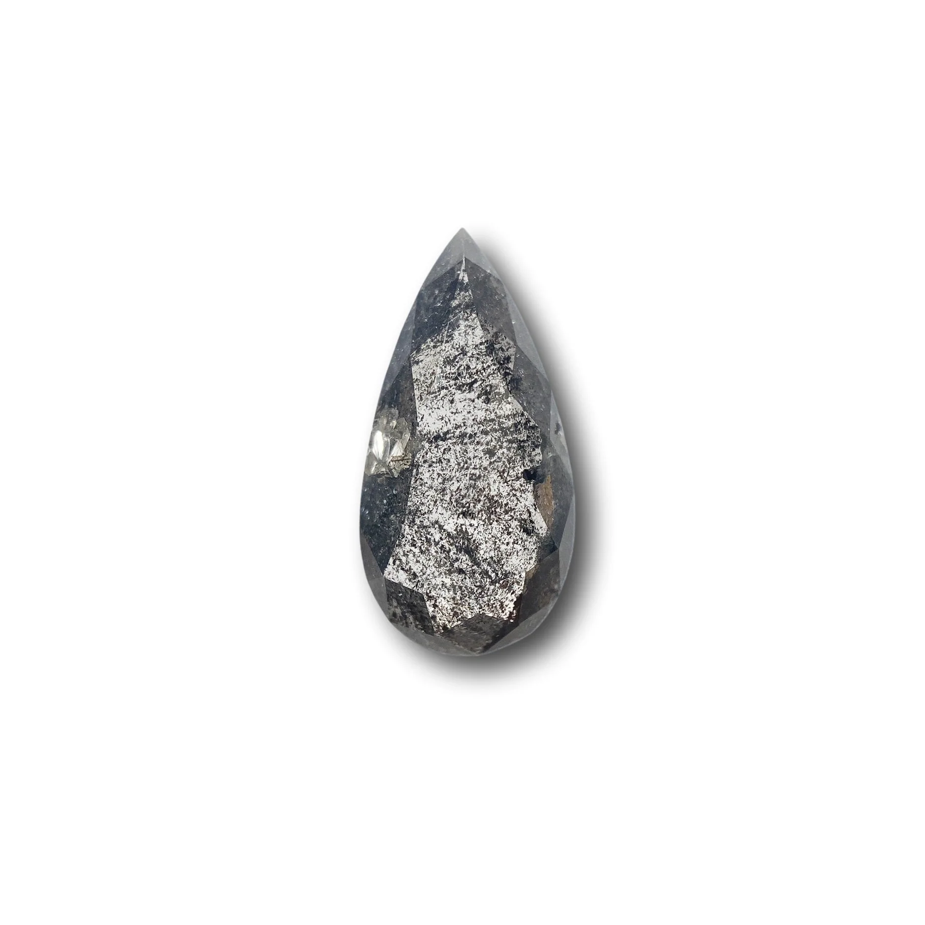 1.83ct | Salt & Pepper Pear Shape Rose Cut Diamond
