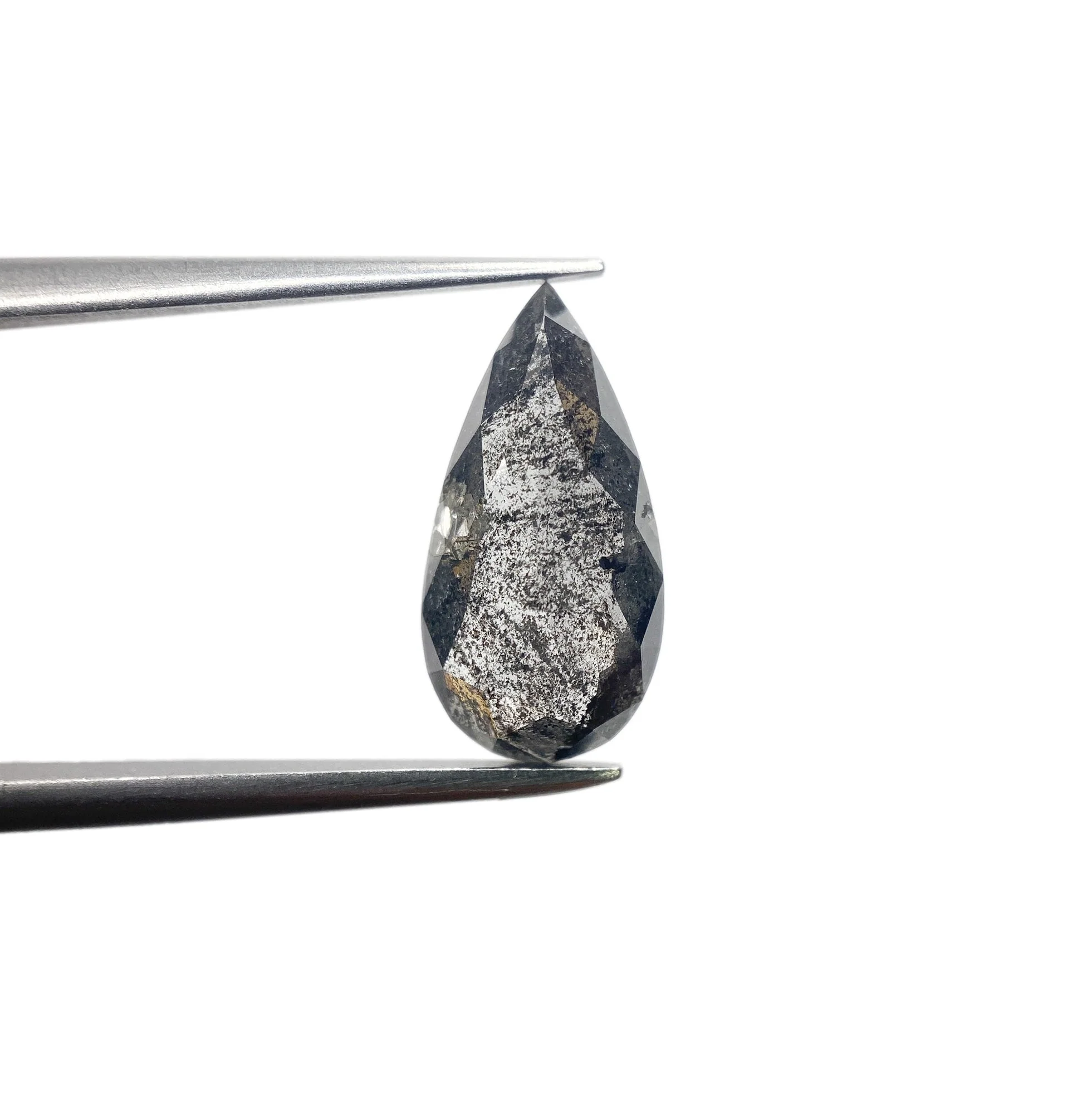 1.83ct | Salt & Pepper Pear Shape Rose Cut Diamond - Image 2