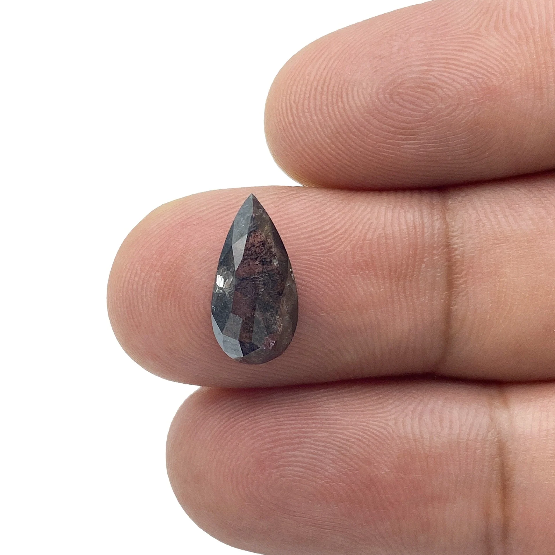 1.83ct | Salt & Pepper Pear Shape Rose Cut Diamond - Image 3