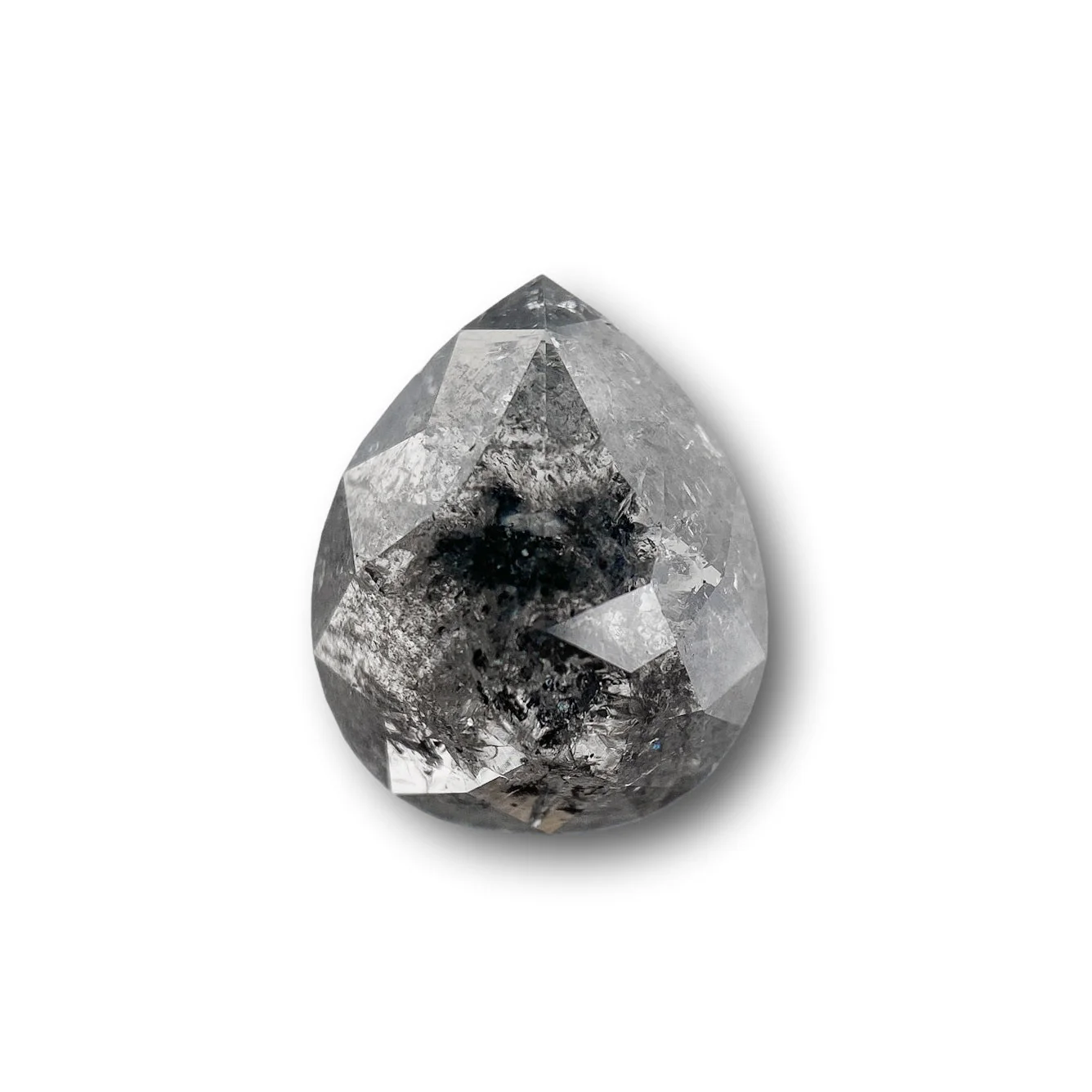 1.96ct | Salt & Pepper Pear Shape Rose Cut Diamond