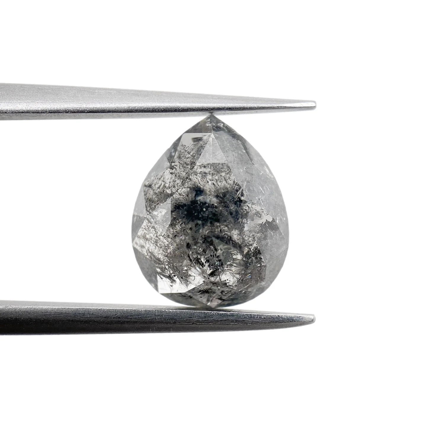 1.96ct | Salt & Pepper Pear Shape Rose Cut Diamond - Image 2