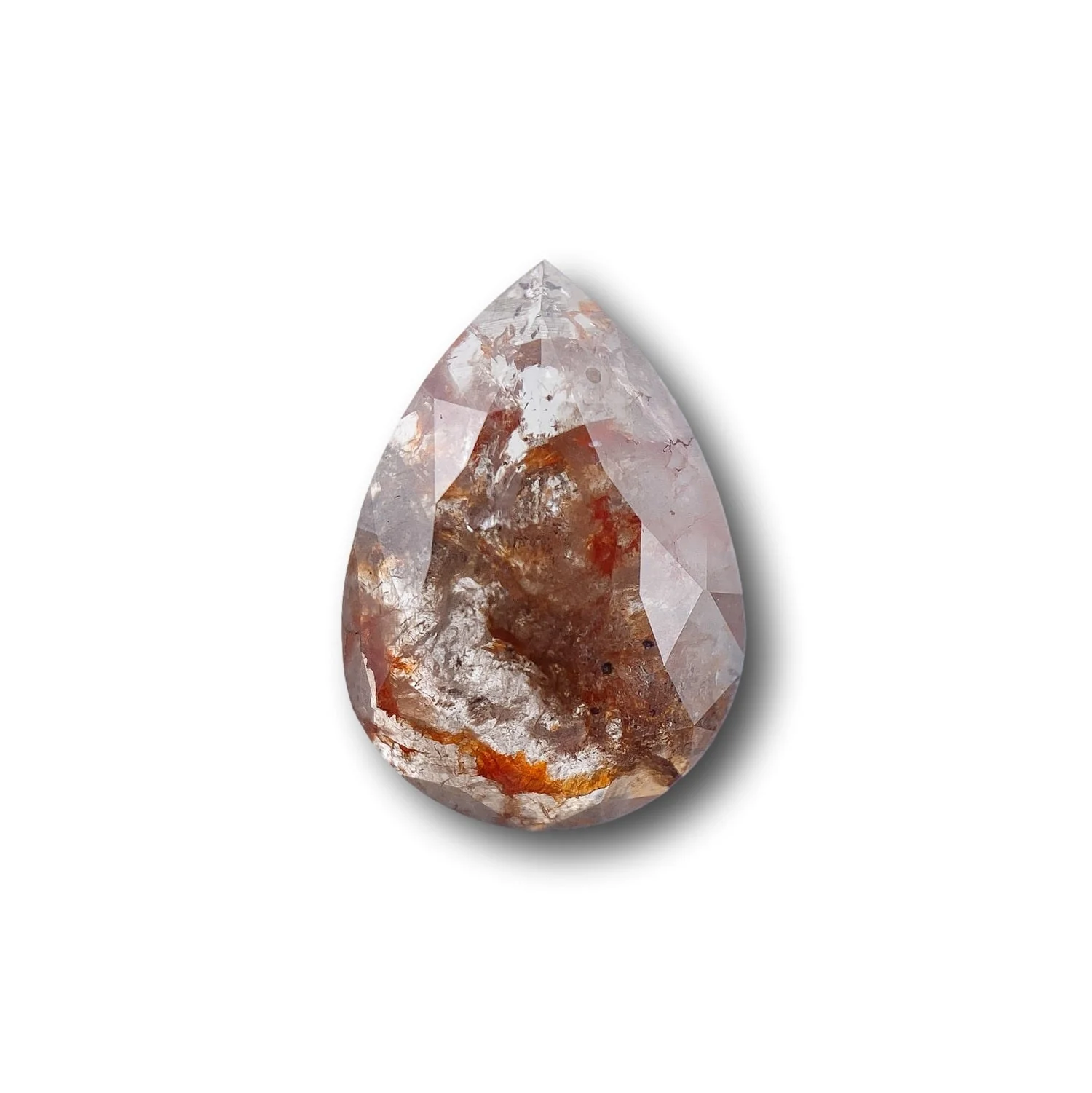 1.97ct | Rustic Brownish Red Pear Shape Rose Cut Diamond