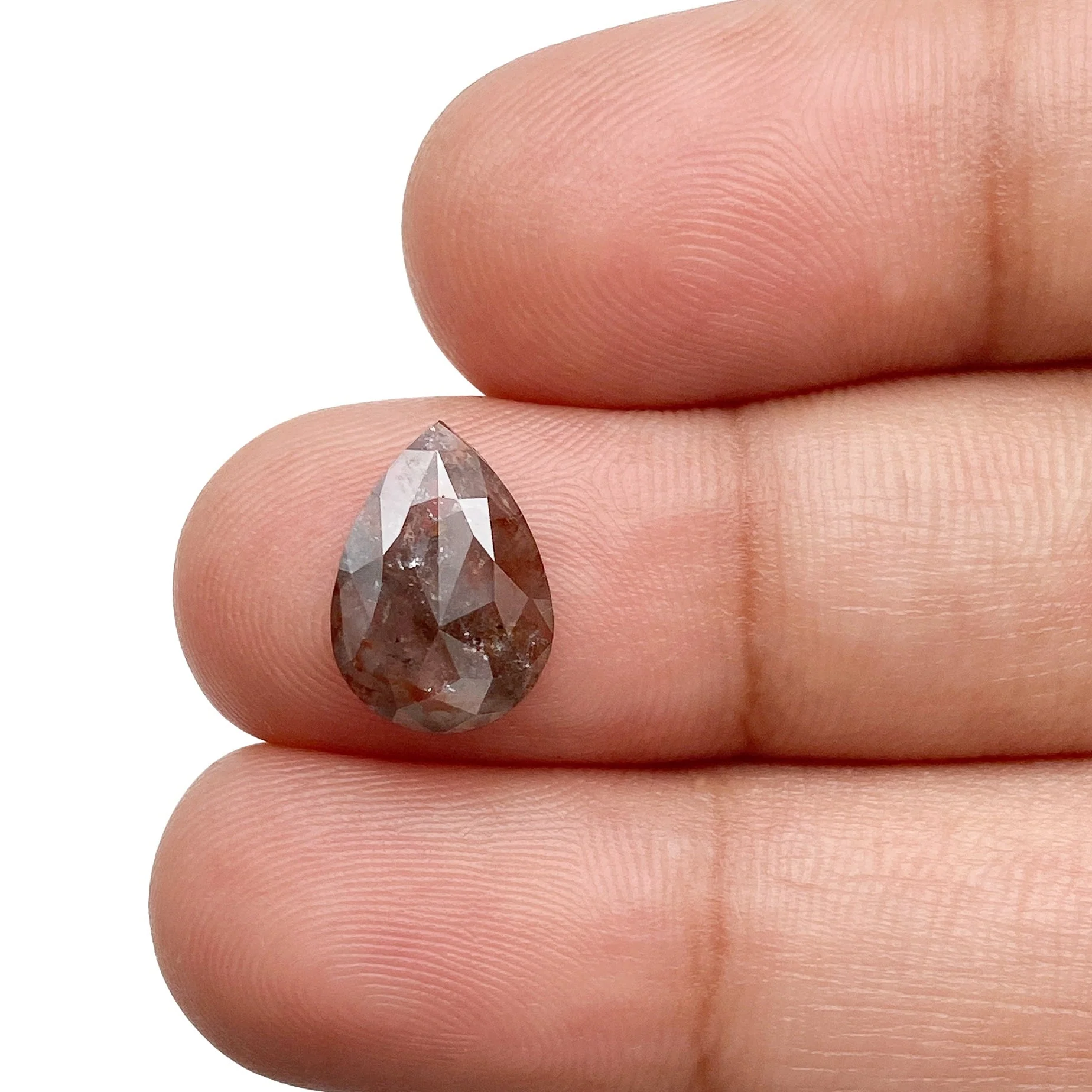 1.97ct | Rustic Brownish Red Pear Shape Rose Cut Diamond - Image 3