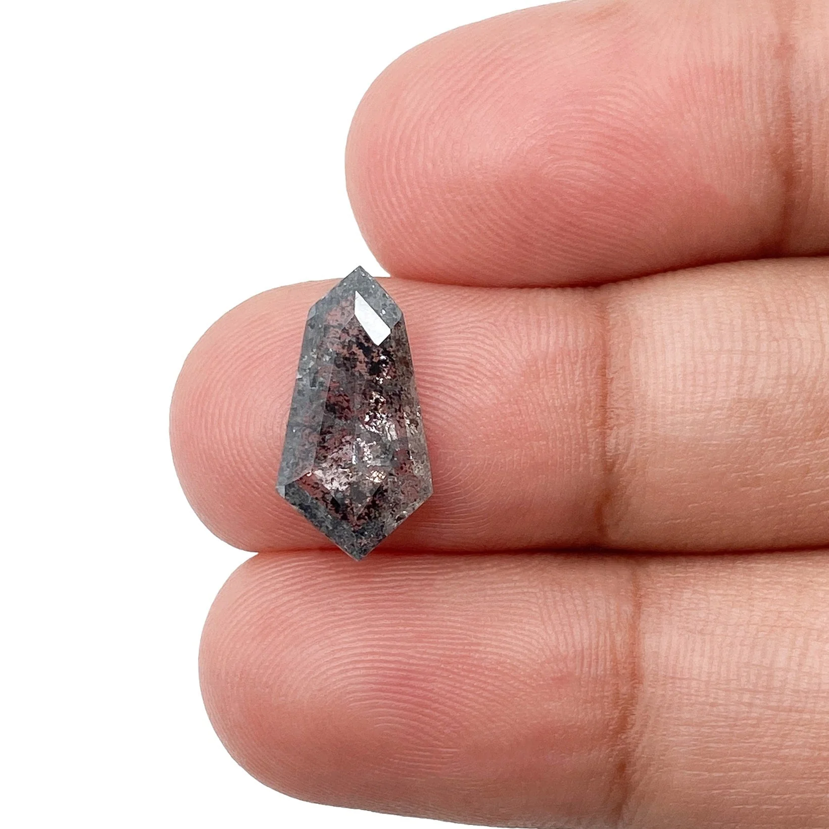 2.10ct | Salt & Pepper Kite Shape Rose Cut Diamond - Image 3
