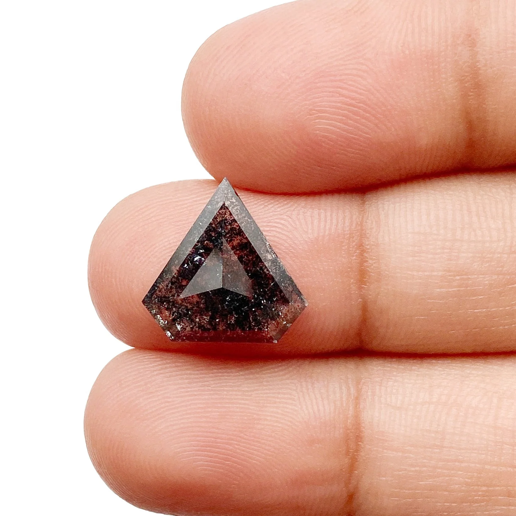 2.25ct | Salt & Pepper Shield Shape Rose Cut Diamond - Image 3
