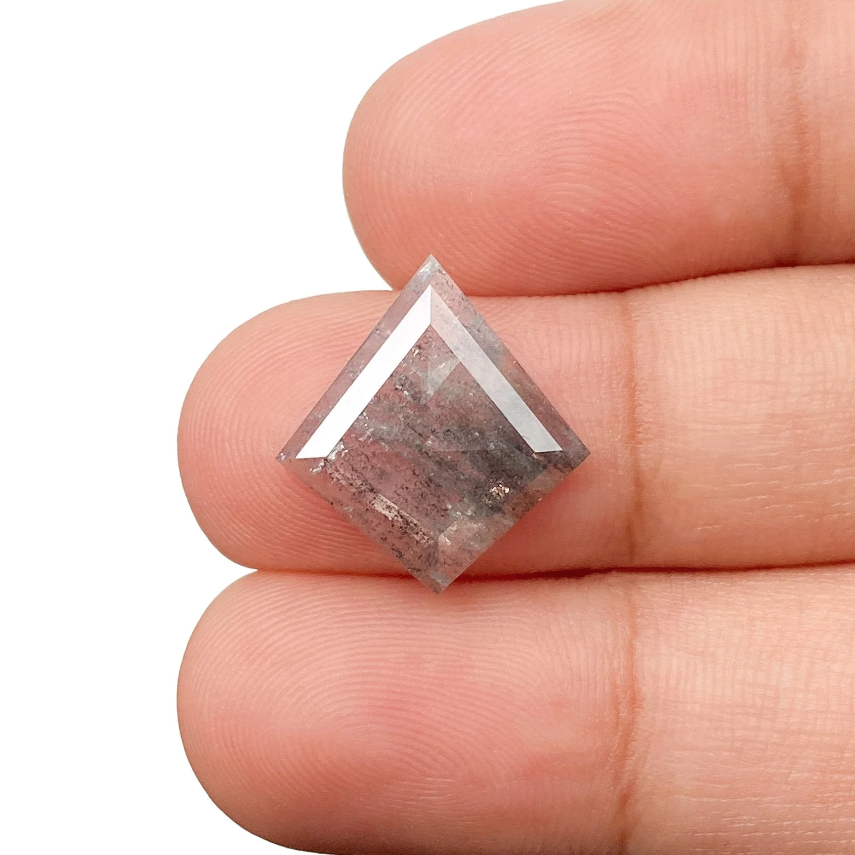 2.31ct | Salt & Pepper Kite Shape Rose Cut Diamond - Image 3