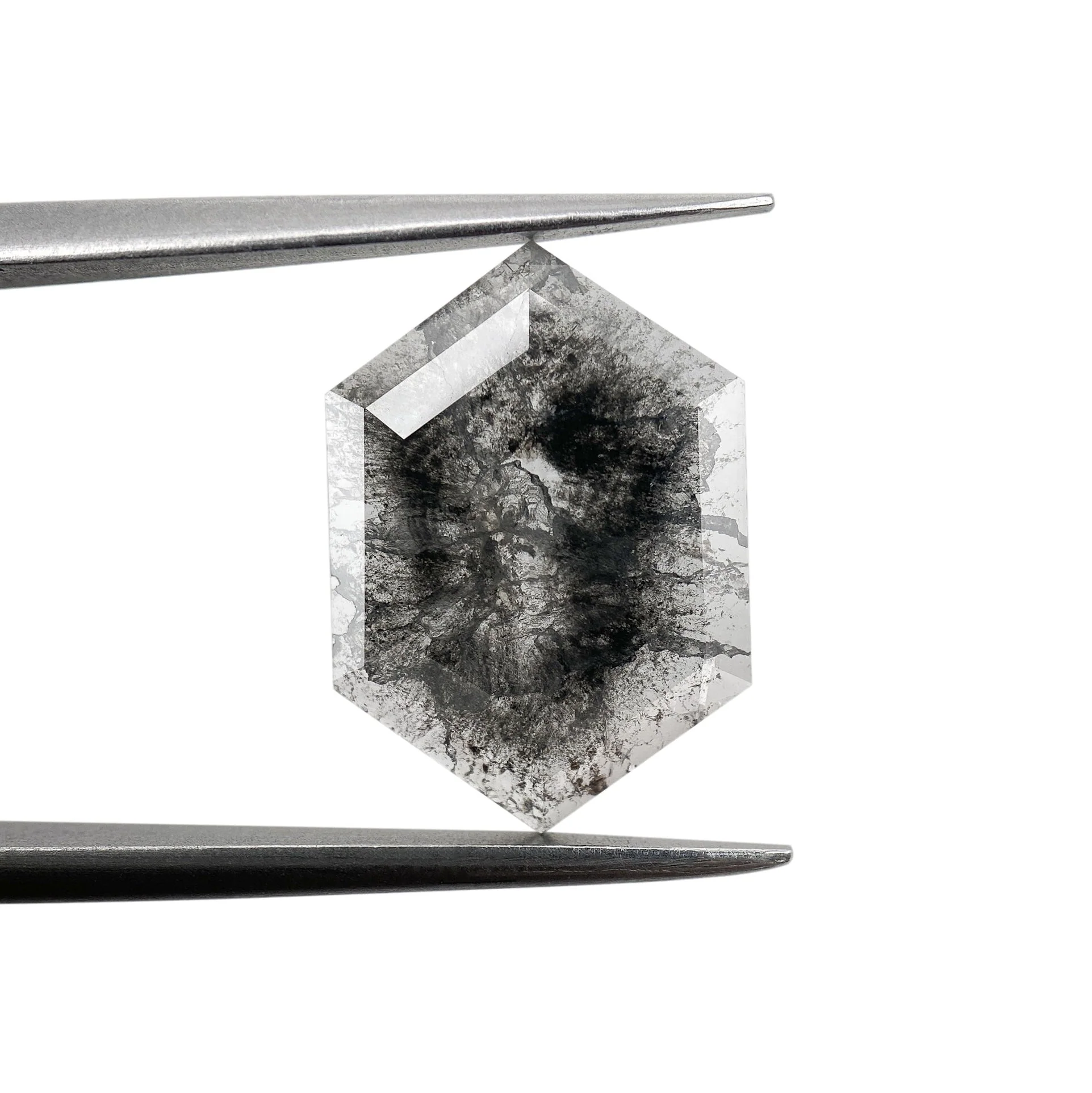 2.41ct | Salt & Pepper Hexagon Shape Rose Cut Diamond - Image 2