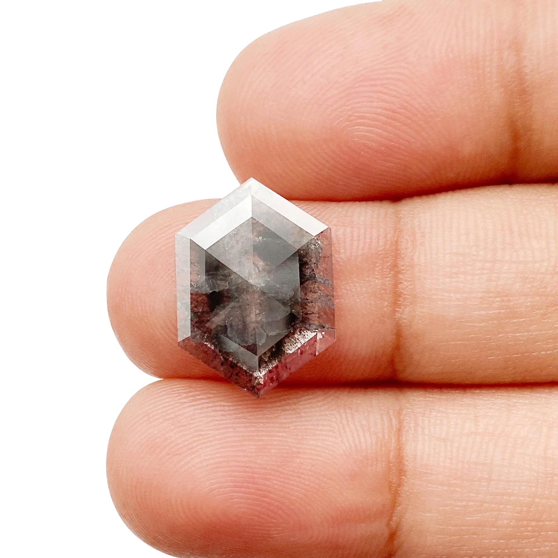 2.41ct | Salt & Pepper Hexagon Shape Rose Cut Diamond - Image 3