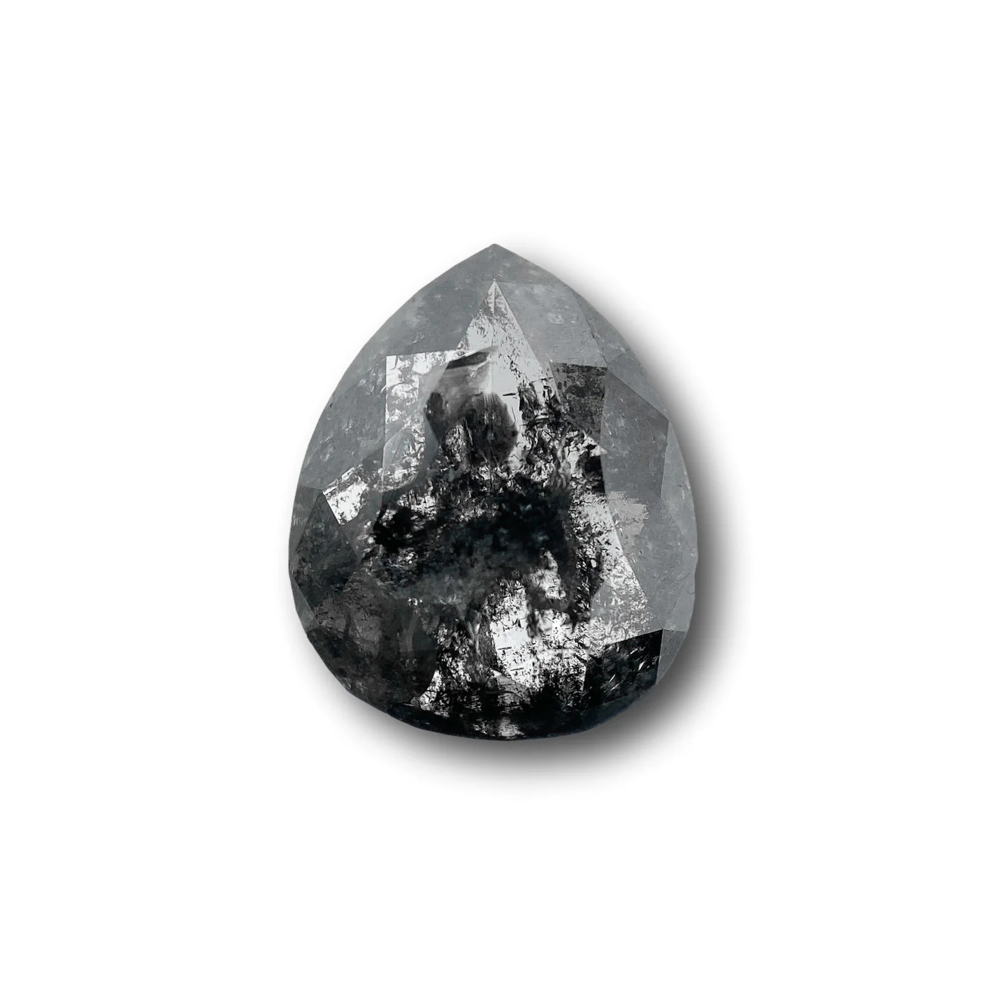 2.44ct | Salt & Pepper Pear Shape Rose Cut Diamond