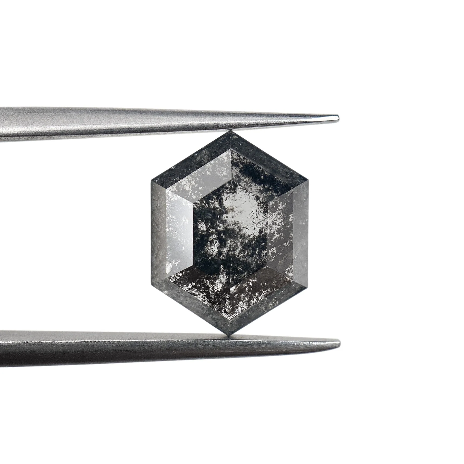 2.91ct | Salt & Pepper Hexagon Shape Step Cut Diamond - Image 2