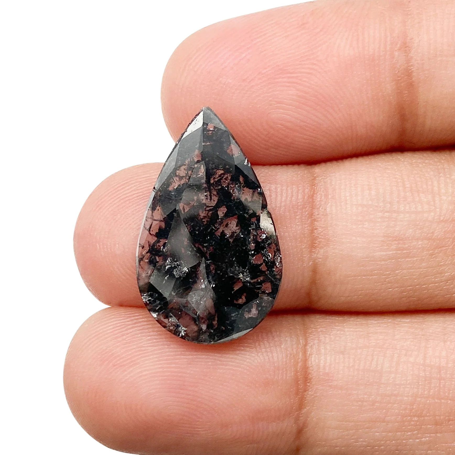 2.96ct | Salt & Pepper Pear Shape Rose Cut Diamond - Image 3
