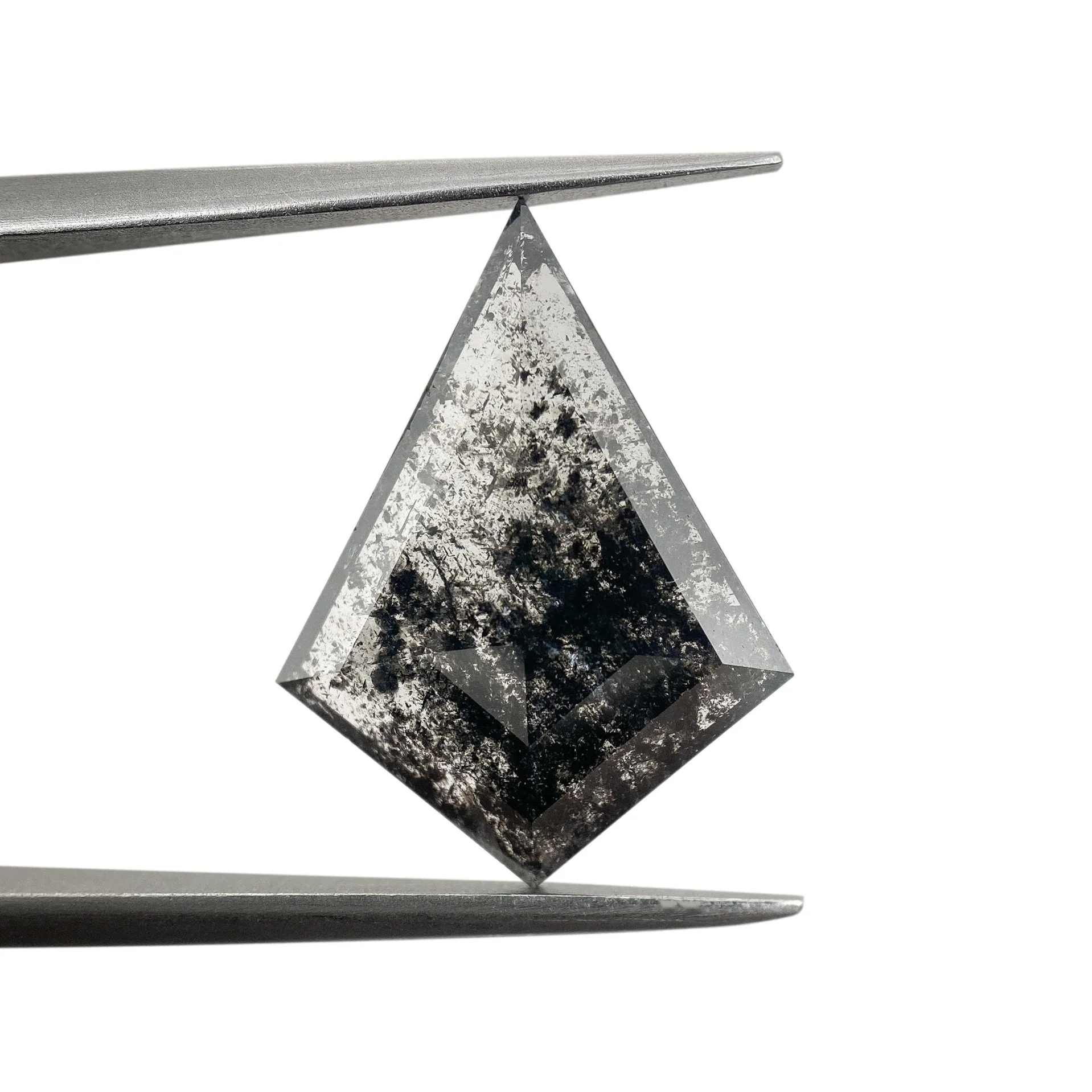 3.93ct | Salt & Pepper Kite Shape Rose Cut Diamond - Image 2