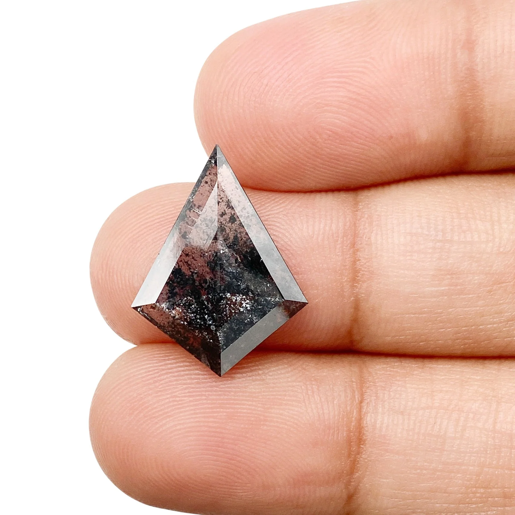 3.93ct | Salt & Pepper Kite Shape Rose Cut Diamond - Image 3