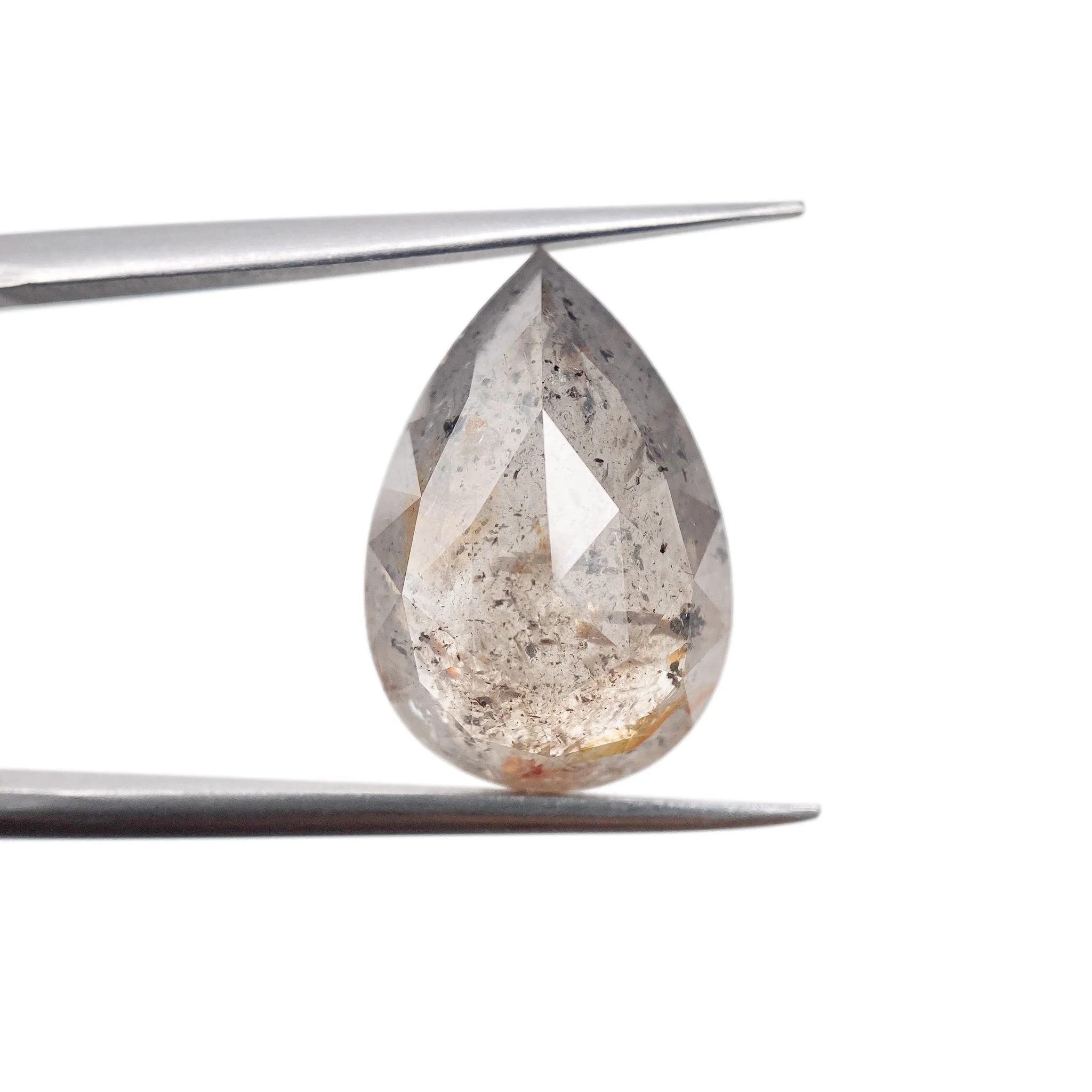 6.46ct | Rustic Orangey Gray Pear Shape Brilliant Cut Diamond - Image 2