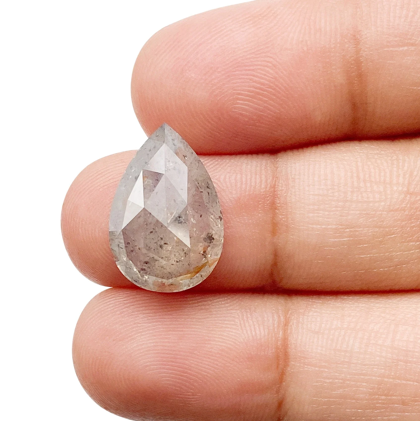 6.46ct | Rustic Orangey Gray Pear Shape Brilliant Cut Diamond - Image 3