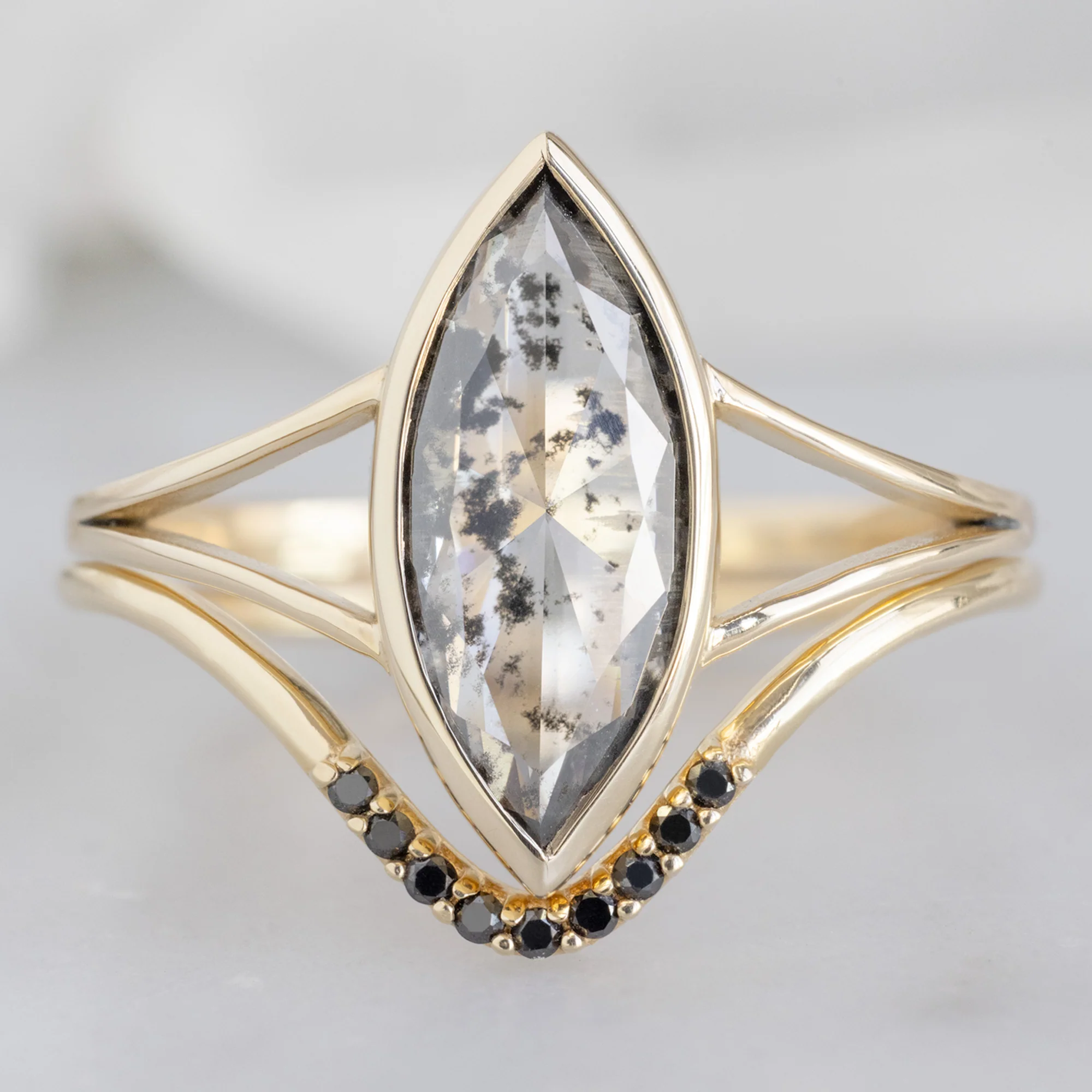 Black Diamond Pavé Peak Stacking Band | Yellow, Rose or White Gold - Image 5