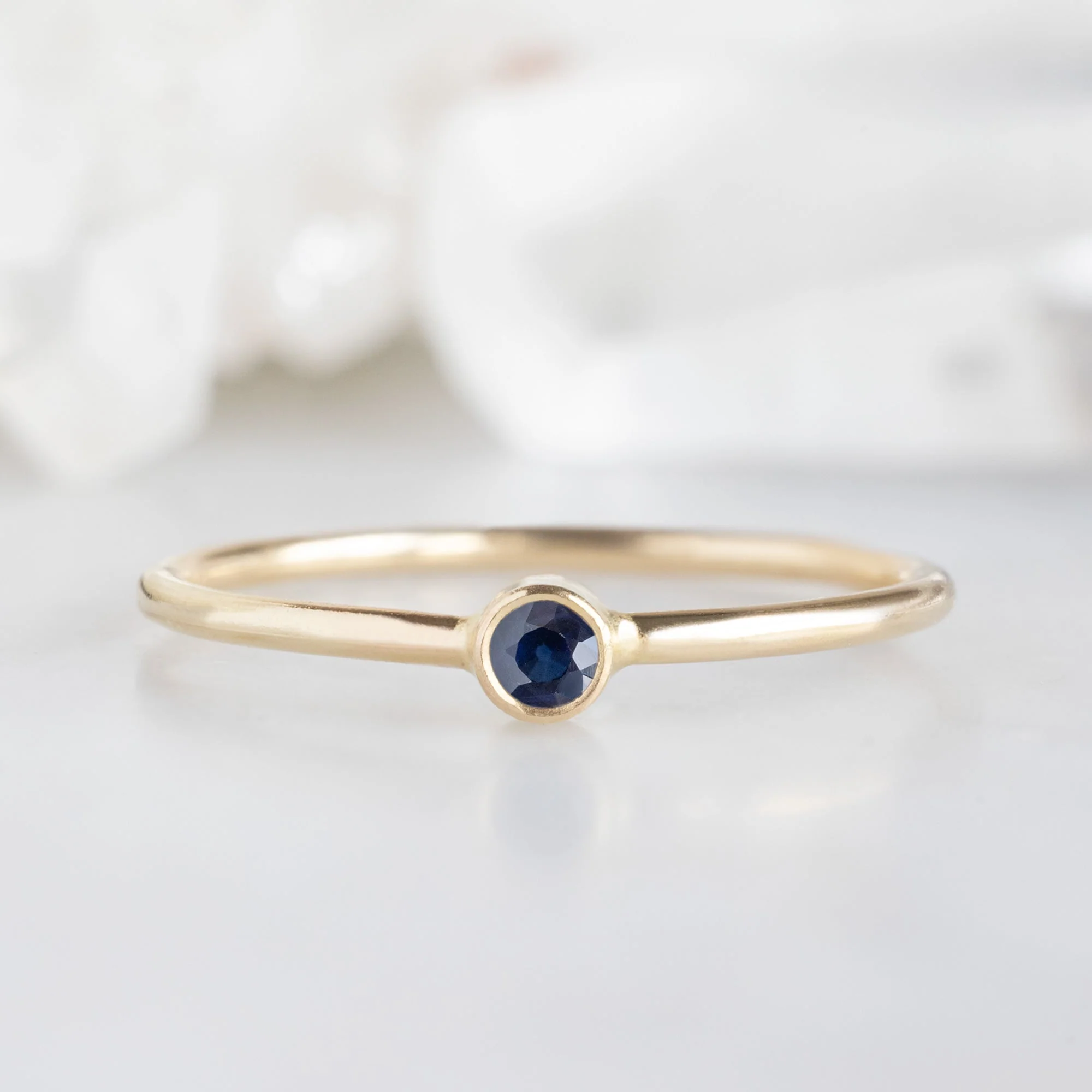 Sapphire Birthstone Stacking Ring | Yellow, Rose or White Gold