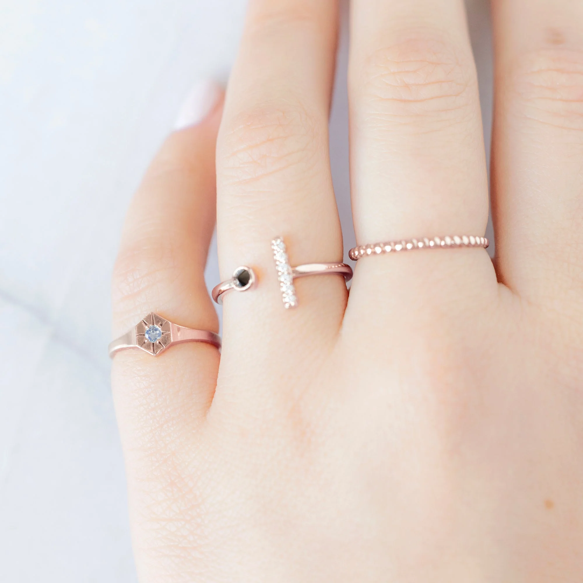 Moonstone Birthstone Signet Ring | Yellow, Rose or White Gold - Image 6