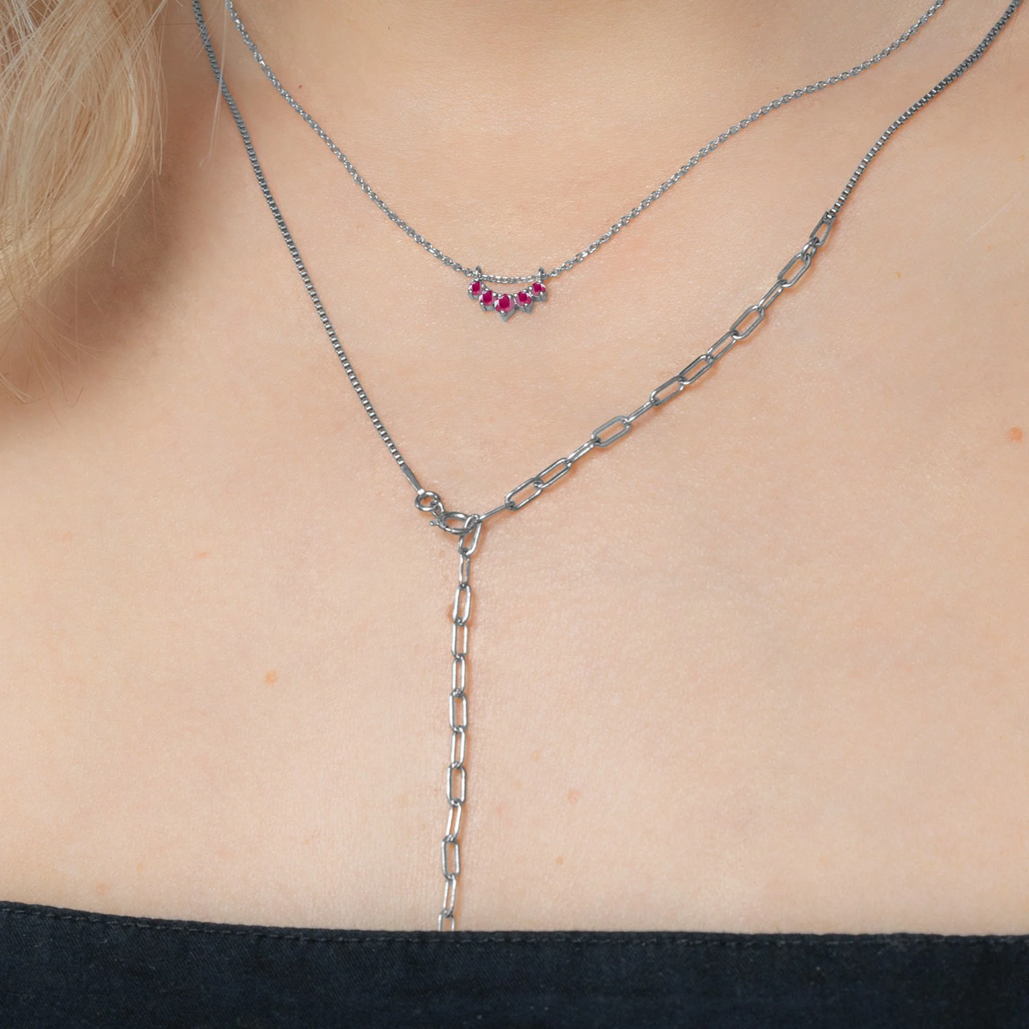 Ruby Gemstone Sunburst Necklace | Yellow, Rose or White Gold - Image 6