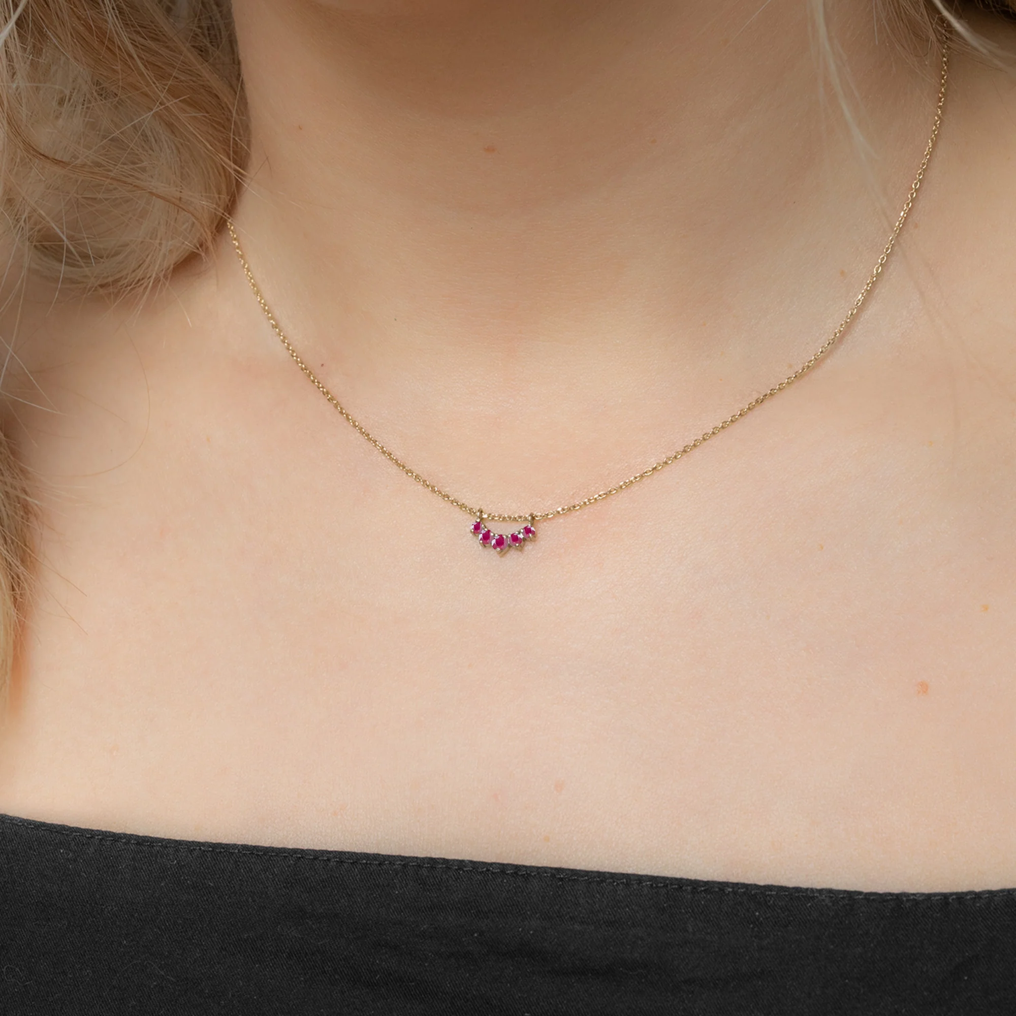 Ruby Gemstone Sunburst Necklace | Yellow, Rose or White Gold - Image 8