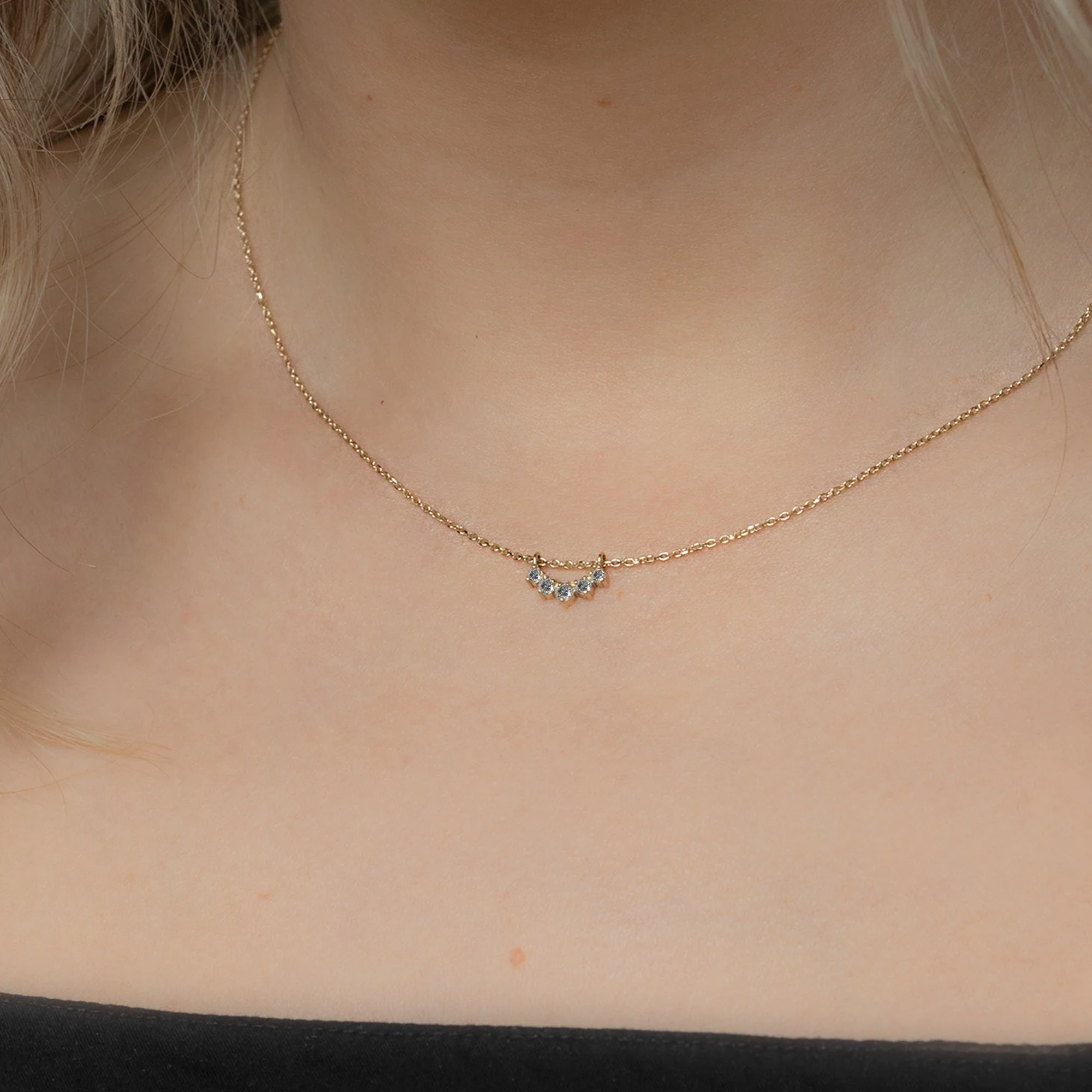 Salt and Pepper Diamond Sunburst Necklace | Yellow, Rose or White Gold - Image 2