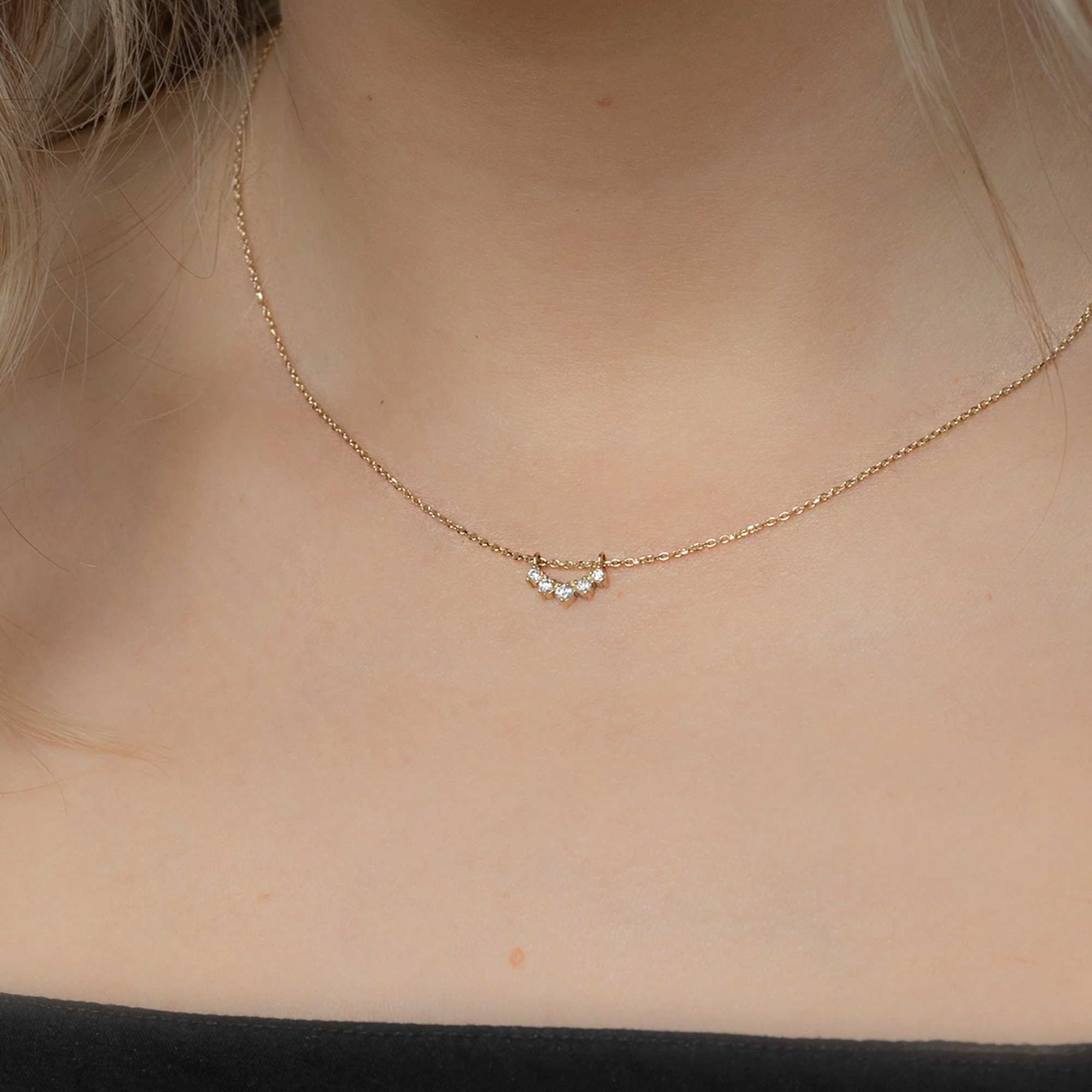 White Diamond Sunburst Necklace | Yellow, Rose or White Gold - Image 2