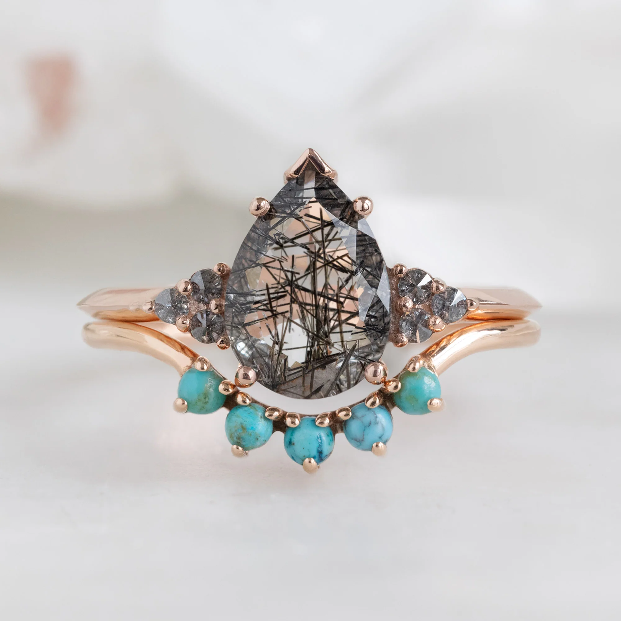 Design Your Own Custom | Tourmaline in Quartz Engagement Ring - Image 3