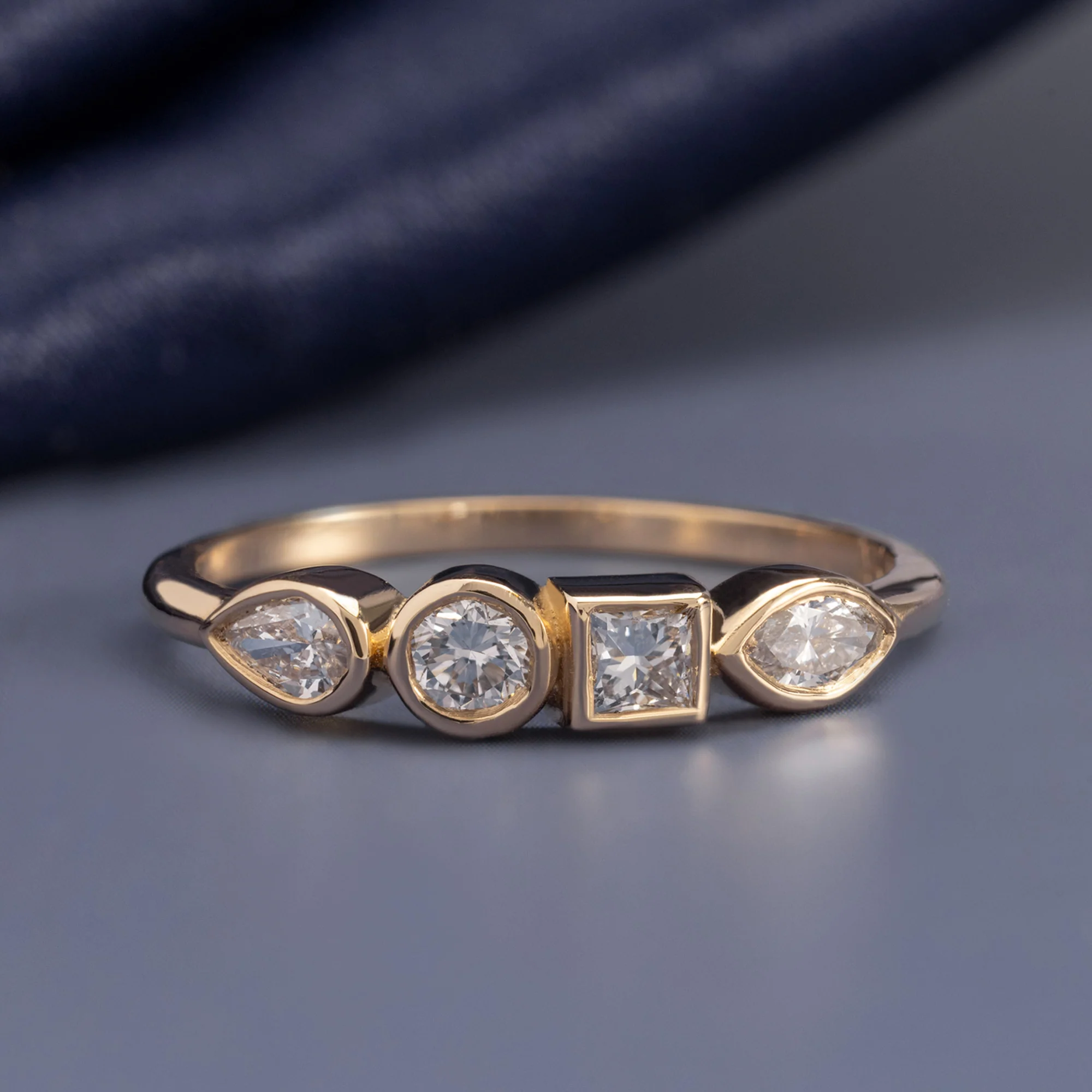 Diamond Squad Stacking Ring | Yellow Gold