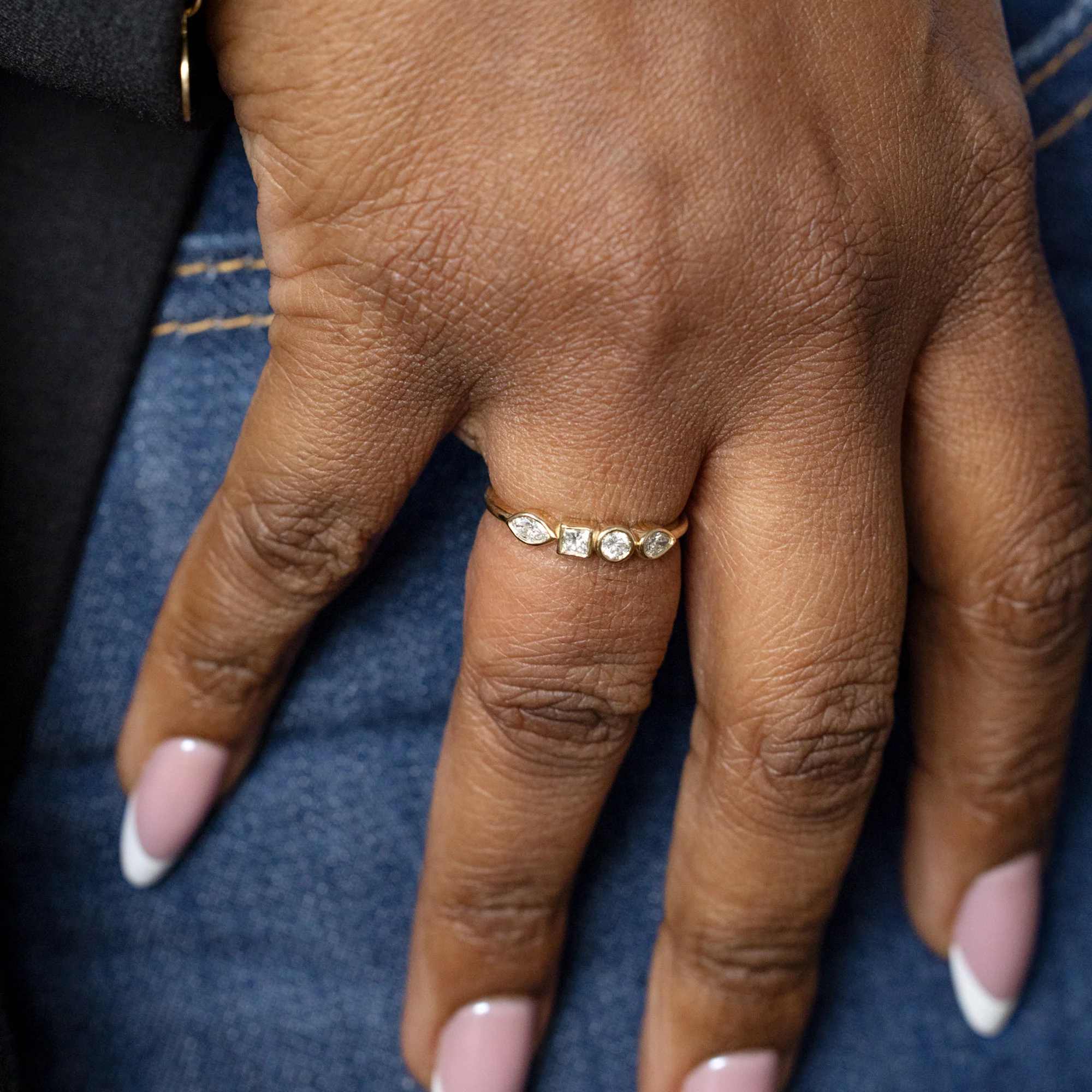 Diamond Squad Stacking Ring | Yellow Gold - Image 2