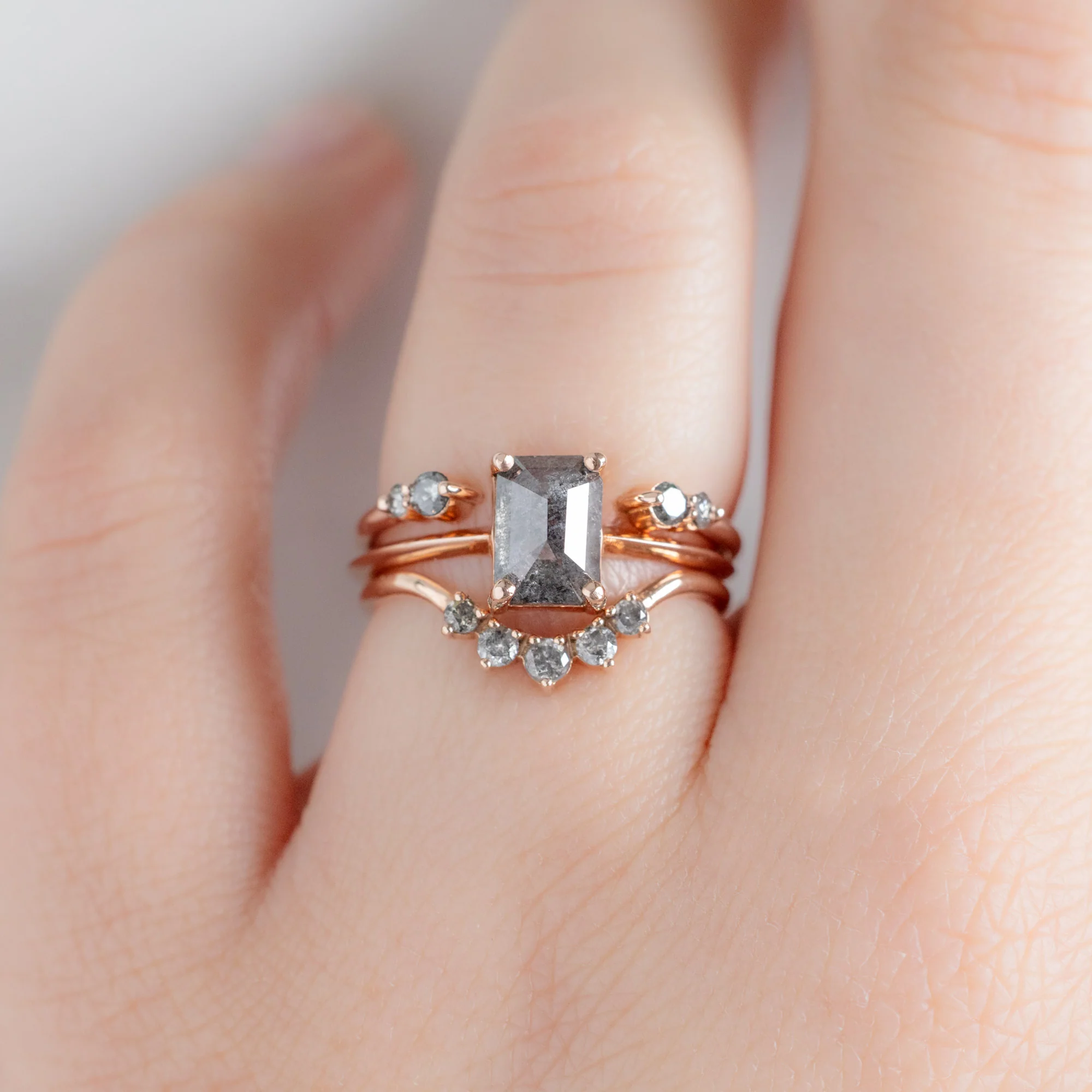 The Luxe Open Cuff Round Diamond Stacking Band | 14K Gold - Image 10