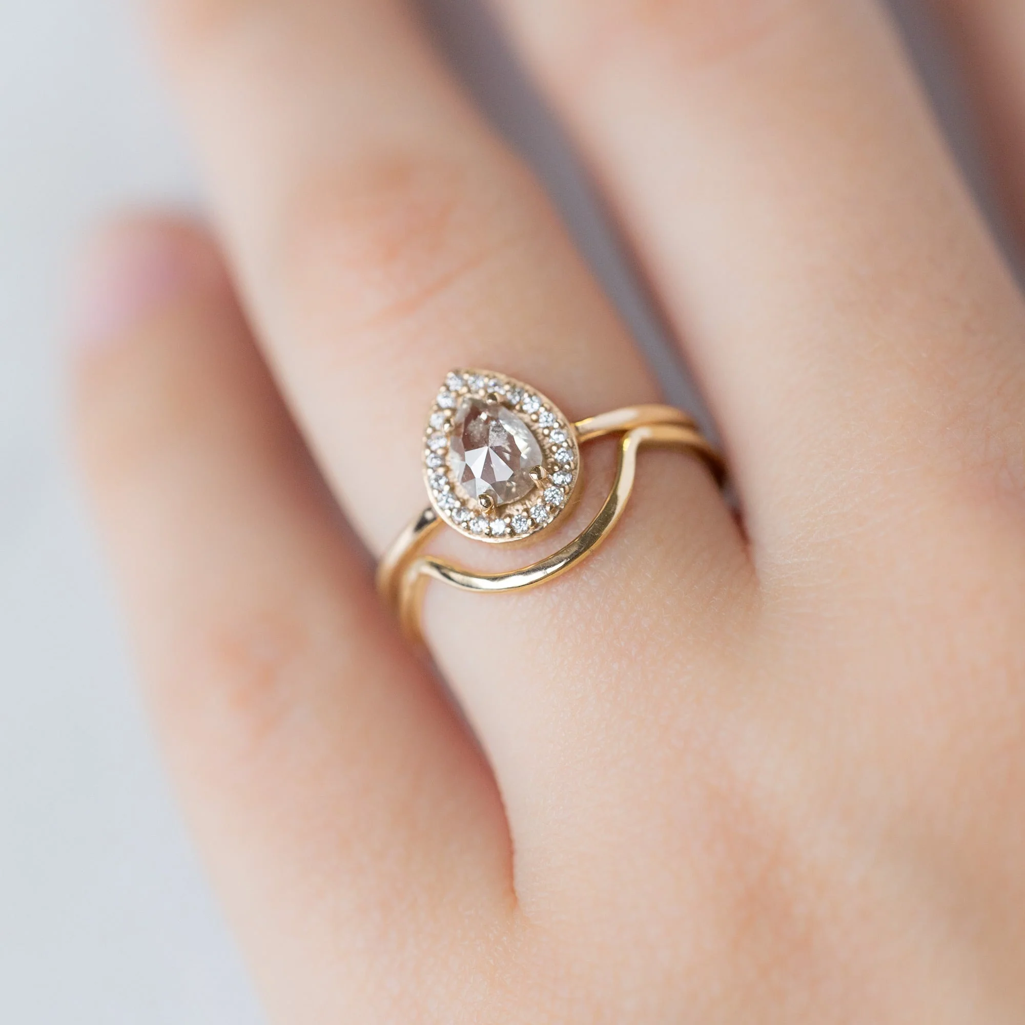 The Gold Arc Stacking Band | Yellow, Rose or White Gold - Image 2