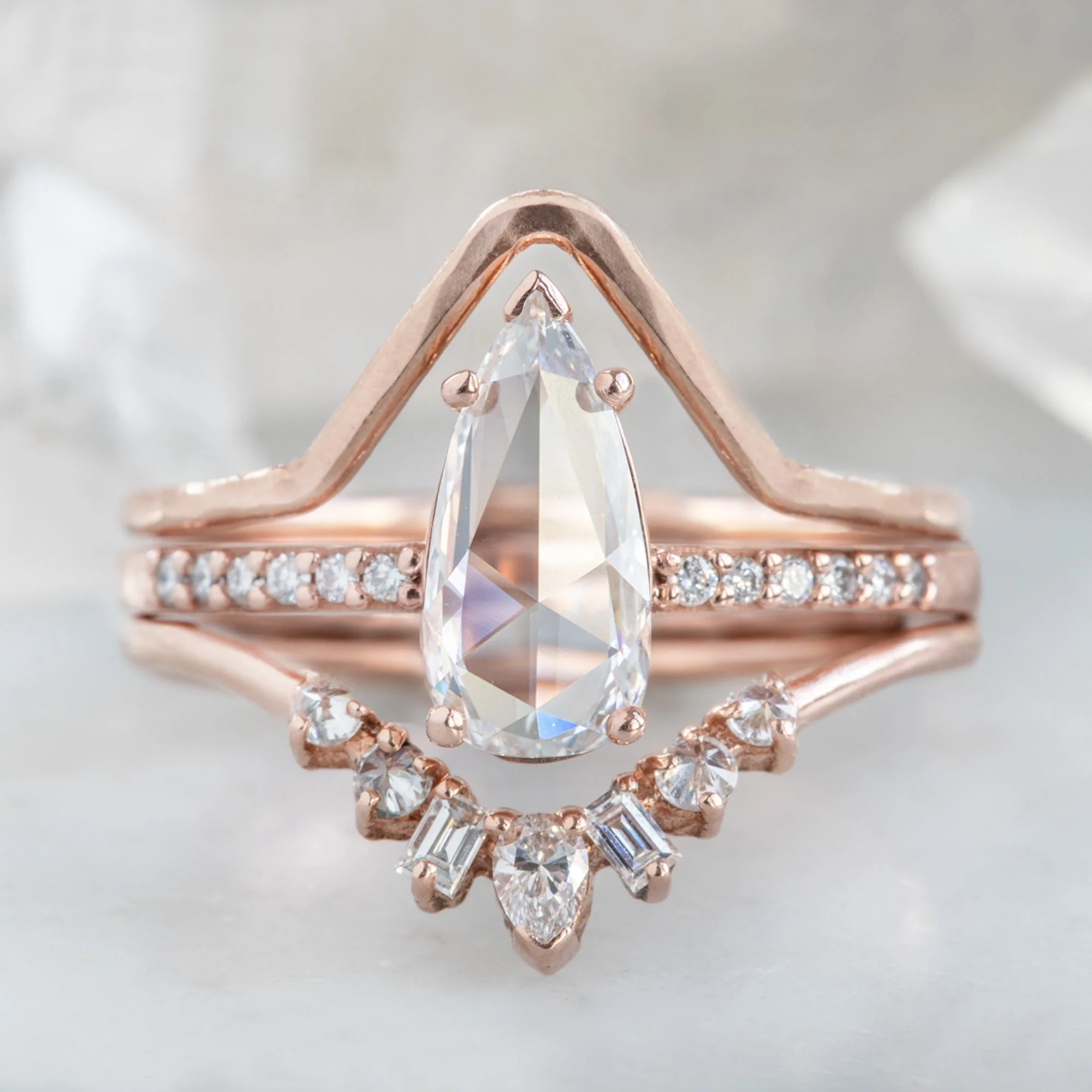 The Gold Peak Stacking Band | Yellow, Rose or White Gold - Image 6