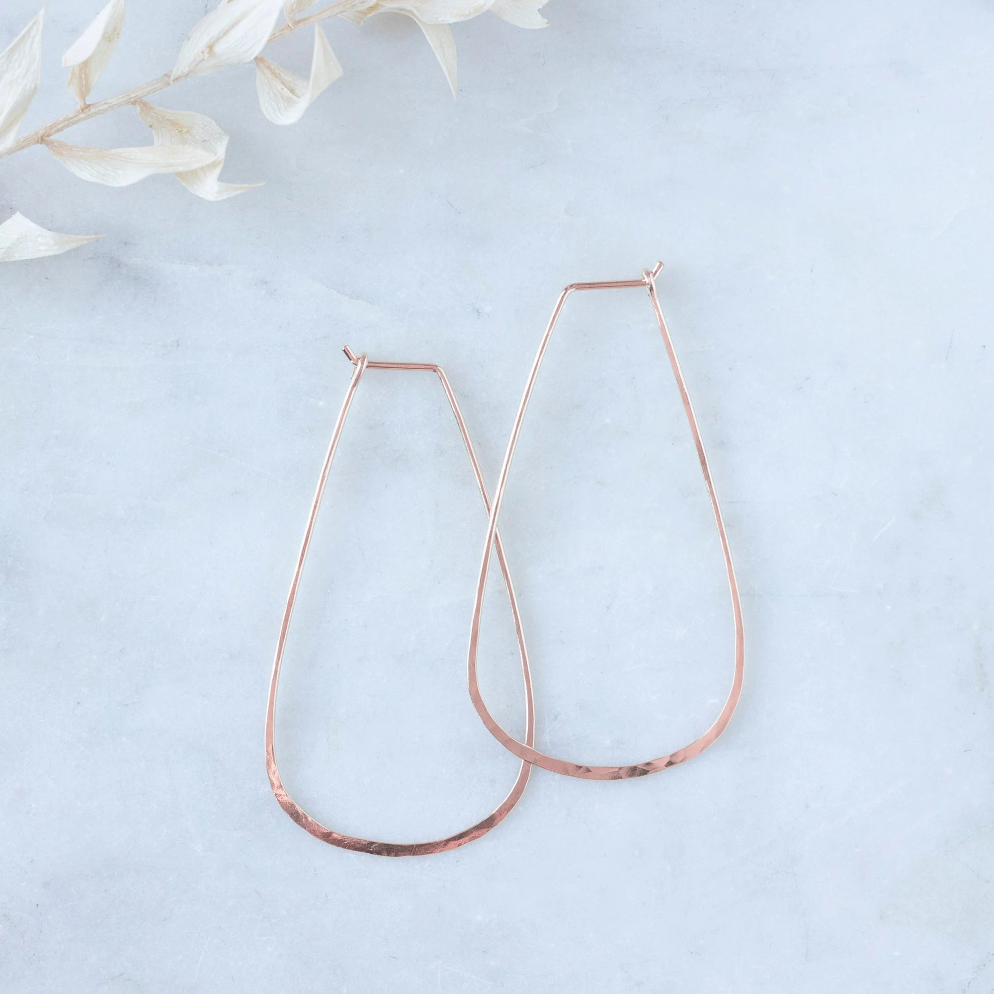 Large Horseshoe Hoop Earrings | Yellow, Rose or Sterling Silver