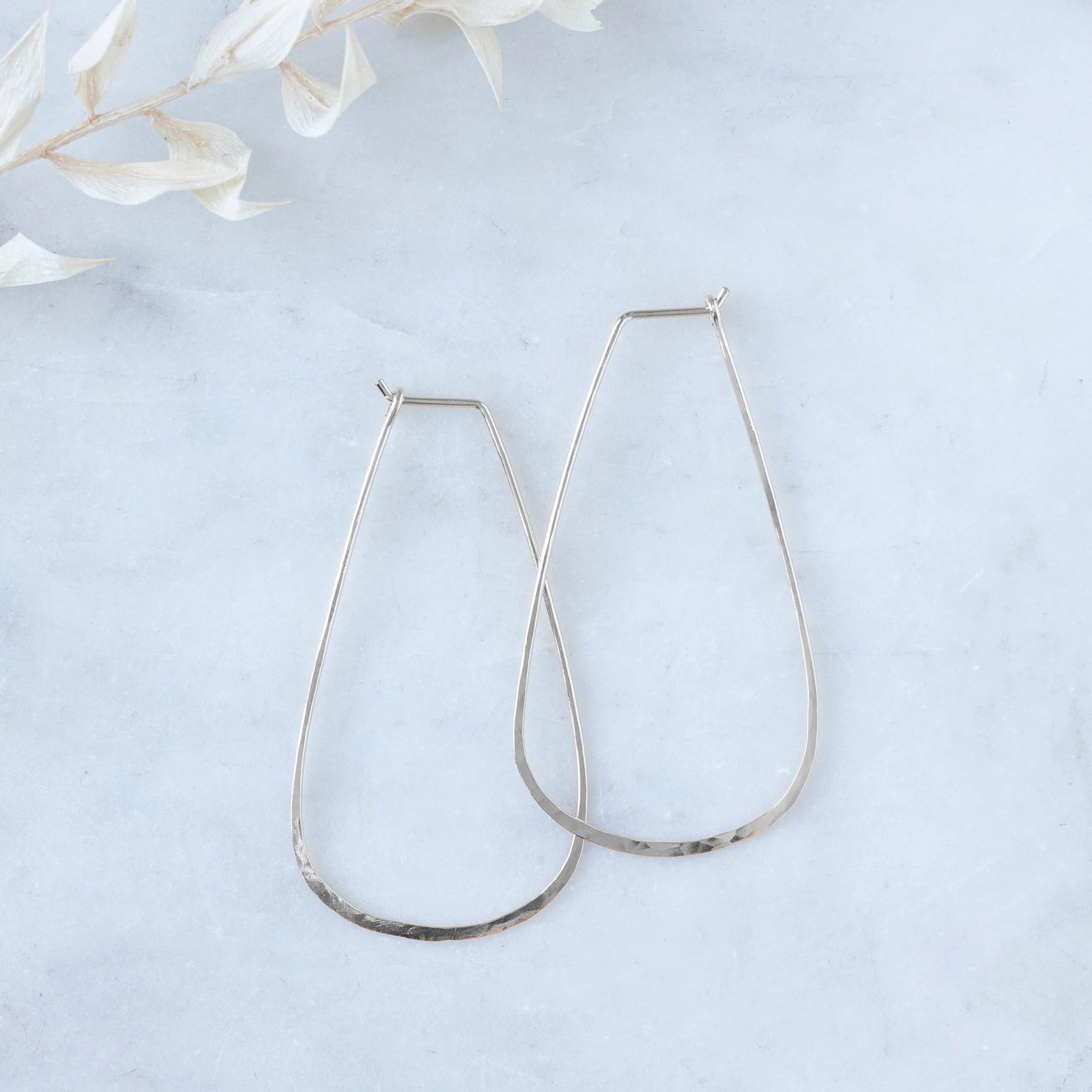 Large Horseshoe Hoop Earrings | Yellow, Rose or Sterling Silver - Image 7