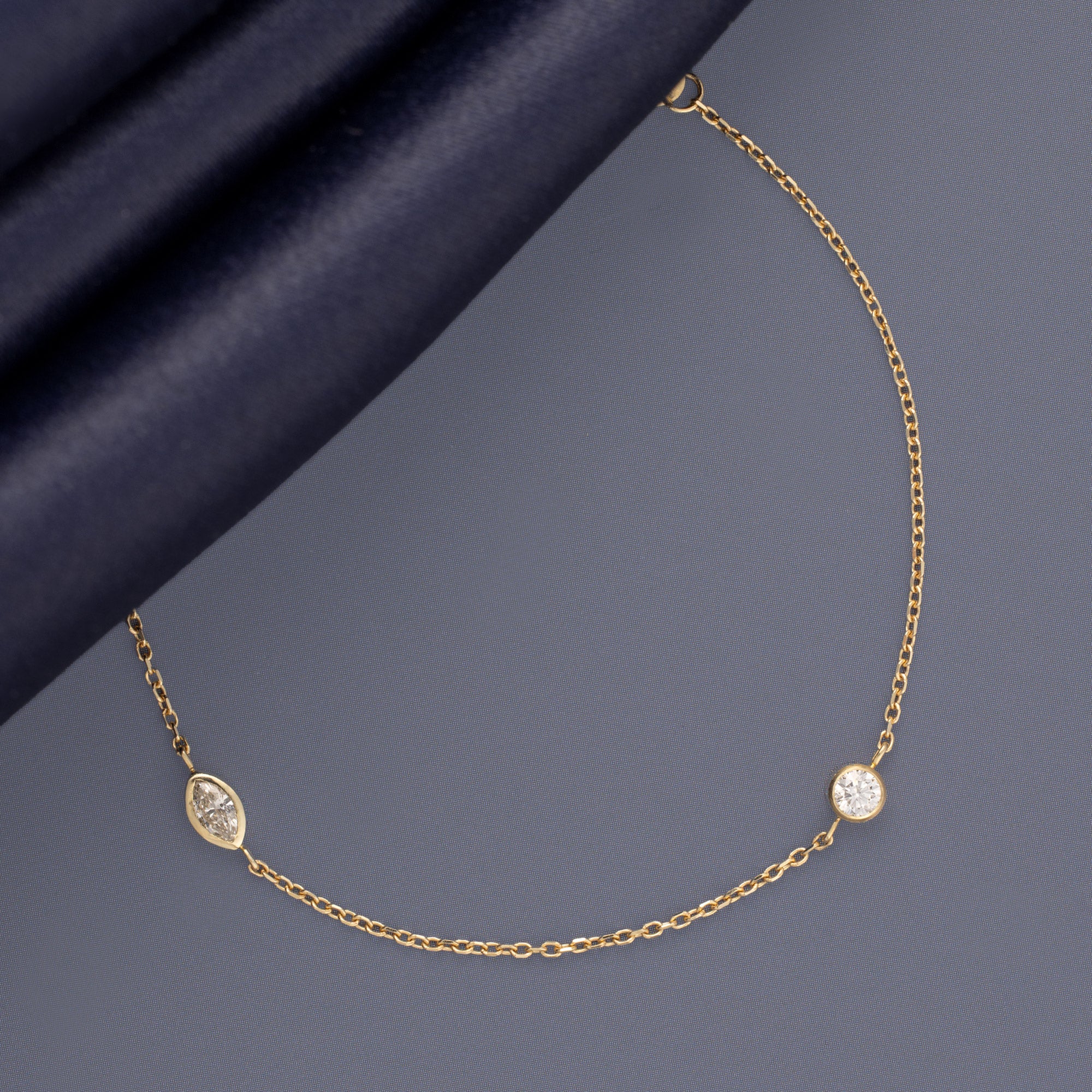 Marquise Diamond Chain Bracelet | Yellow Gold