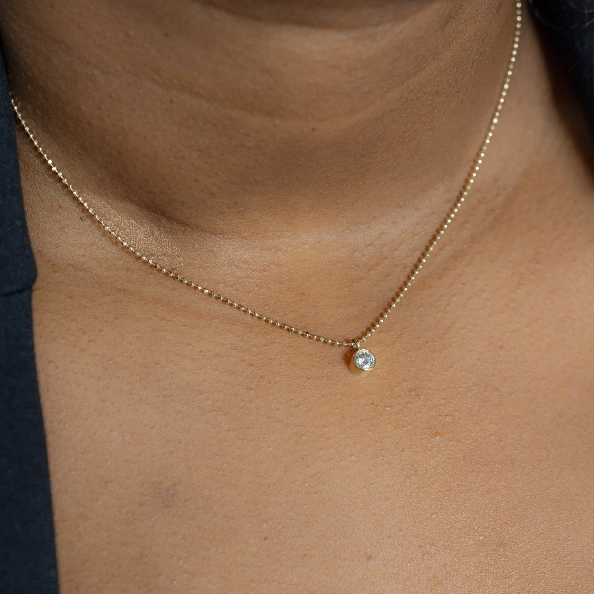 'Not Your Typical Solitaire' Diamond Necklace | Yellow Gold - Image 2