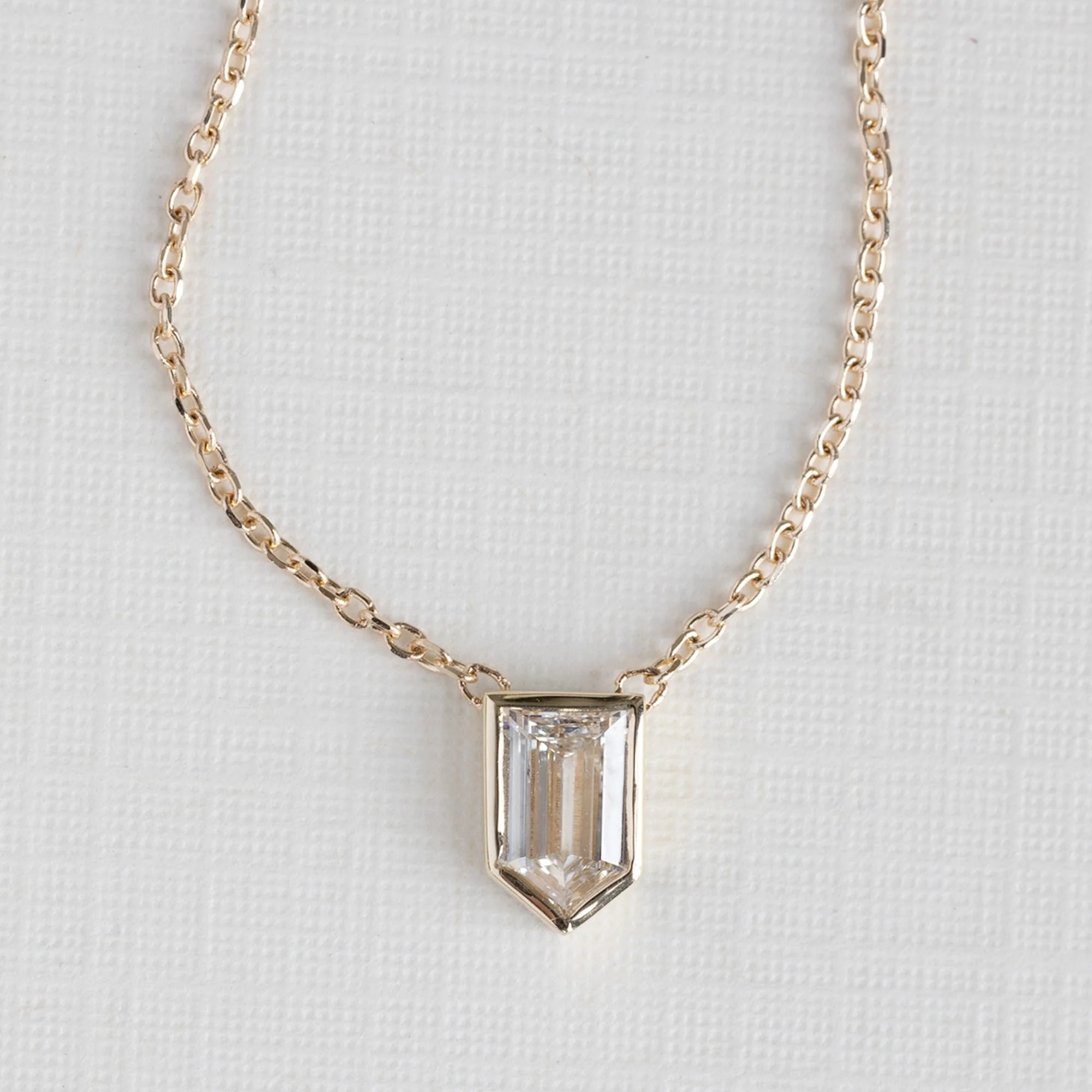 One of a Kind Geometric White Diamond Necklace | Choose Your Stone - Image 3