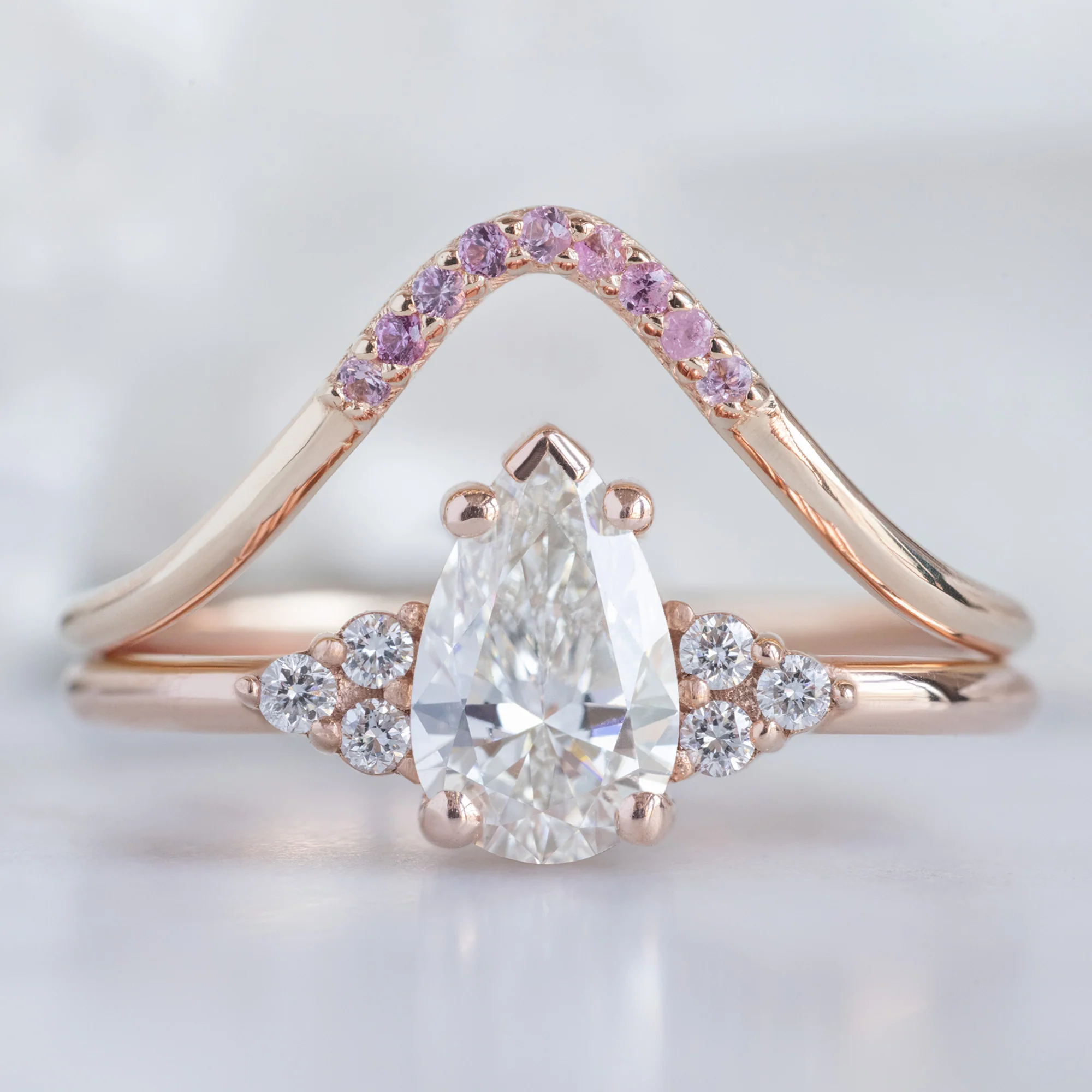 Ruby Pavé Peak Stacking Band | Yellow, Rose or White Gold - Image 4