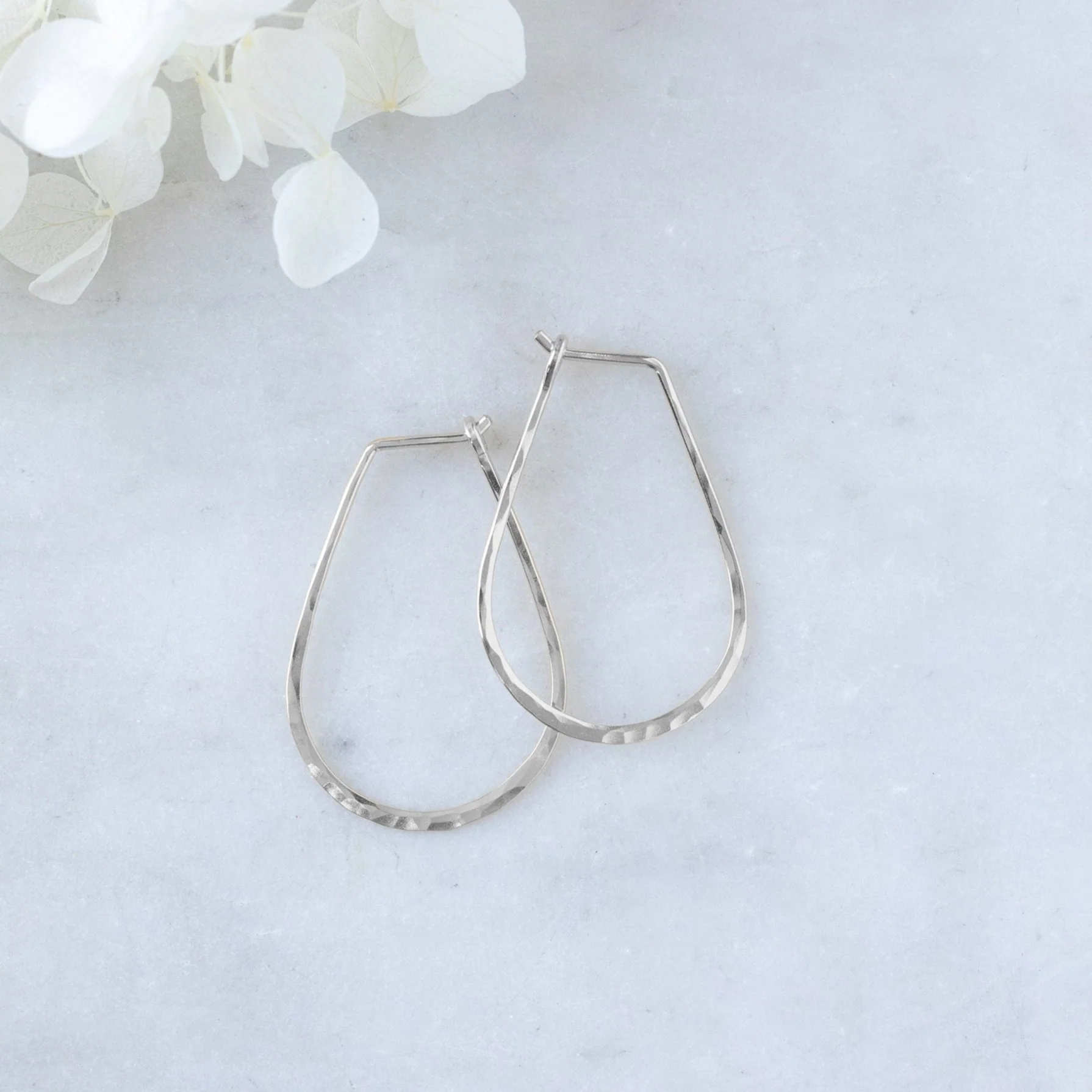 Small Horseshoe Hoop Earrings | Yellow, Rose, White or Sterling Silver - Image 7