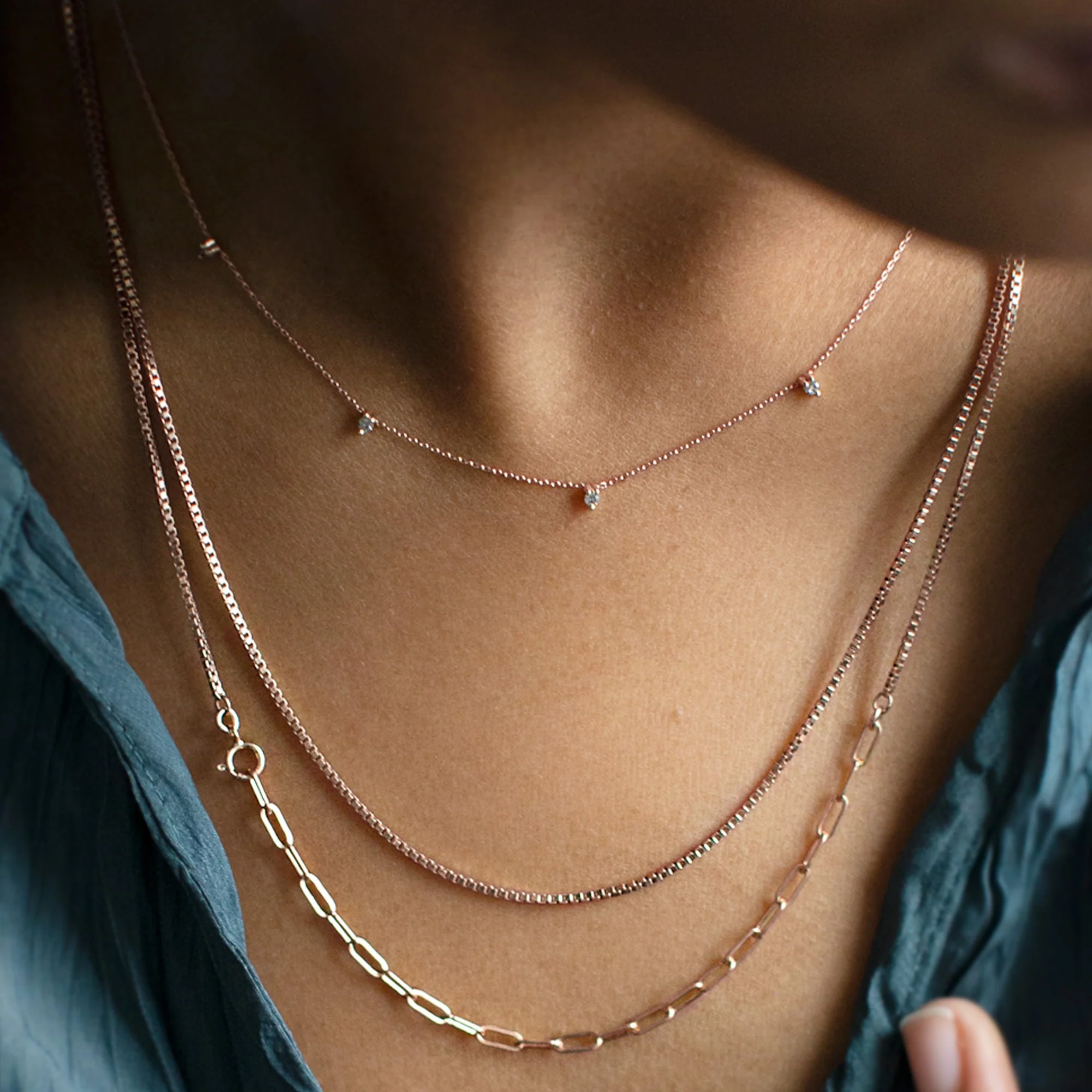 The 4-in-1 Cable Chain Necklace | Yellow, Rose, White or Sterling Silver - Image 5