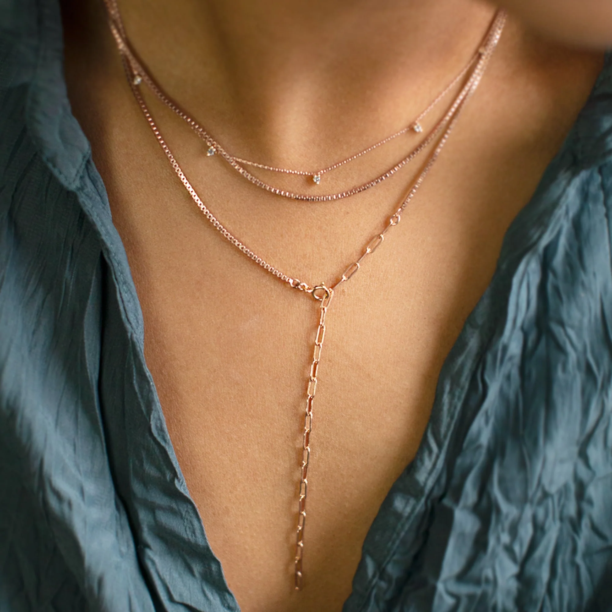 The 4-in-1 Cable Chain Necklace | Yellow, Rose, White or Sterling Silver - Image 6