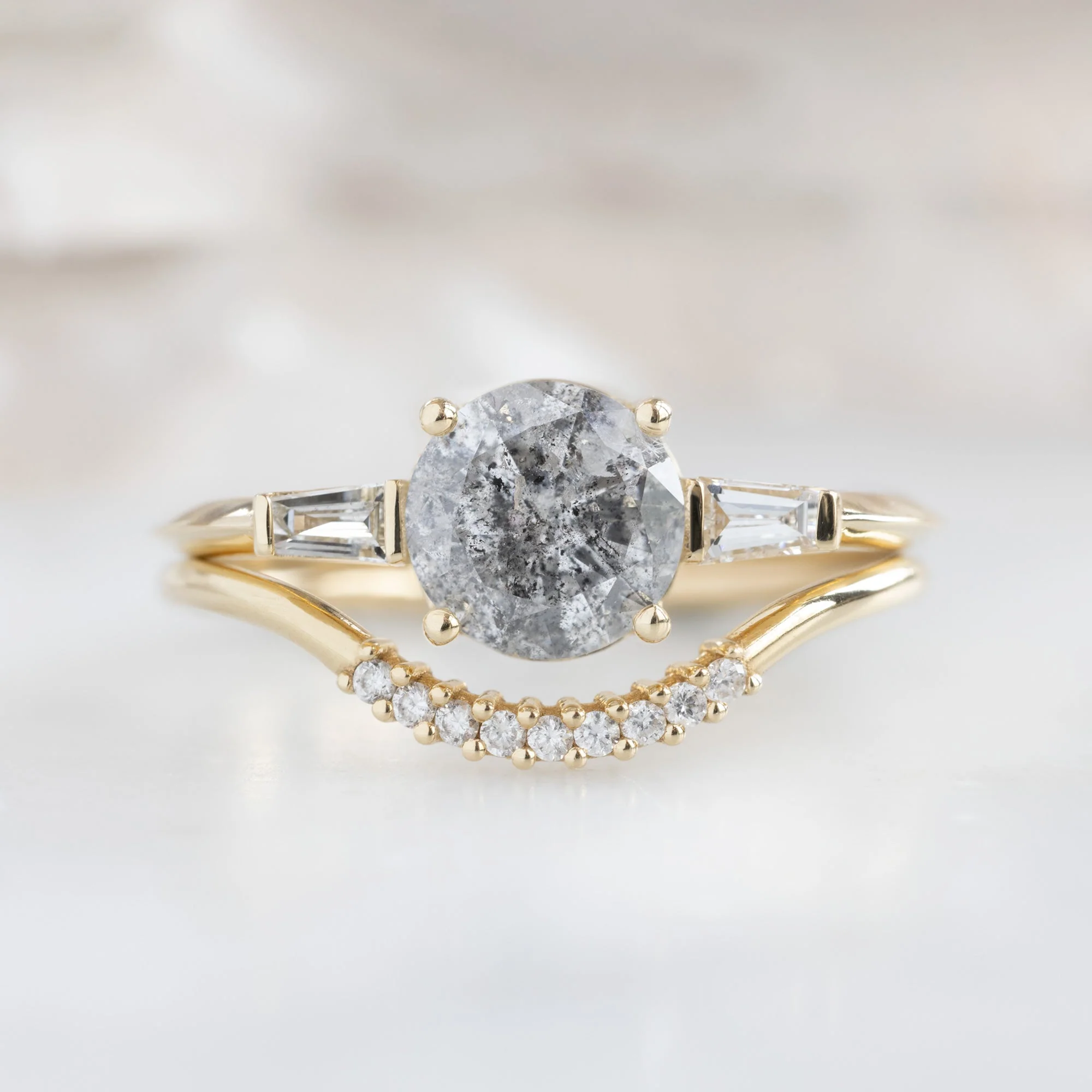 The Ash Ring | 0.99ct Round Salt and Pepper Diamond in 14K Yellow Gold - Image 7