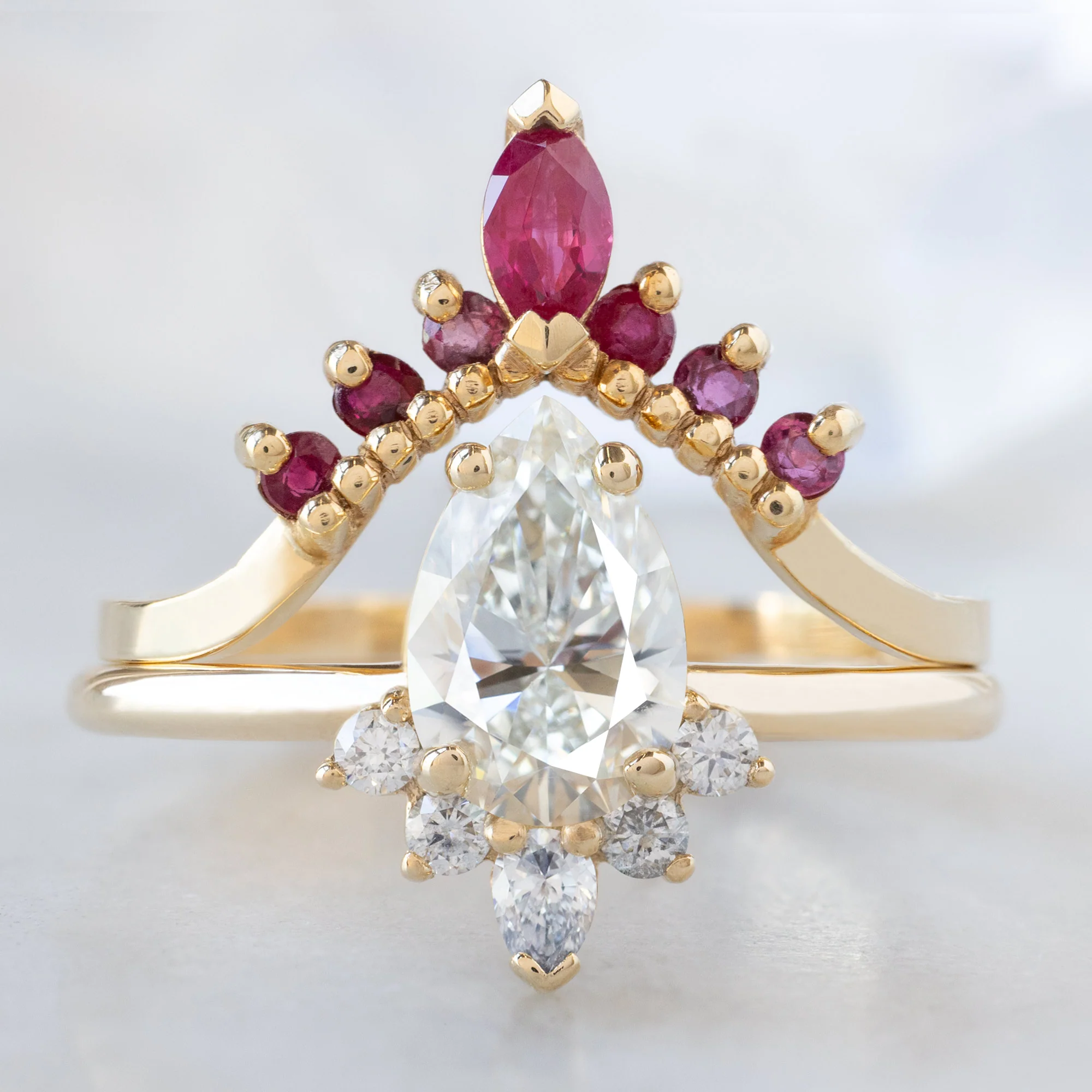The Aster Ring | Build Your Own Pear White Diamond Engagement Ring - Image 4