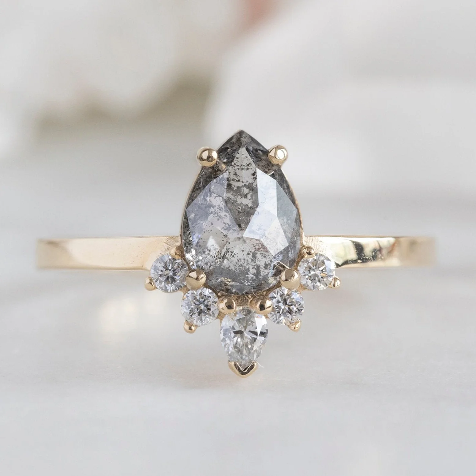 Design Your Own Custom | Salt And Pepper Diamond Engagement Ring - Image 2